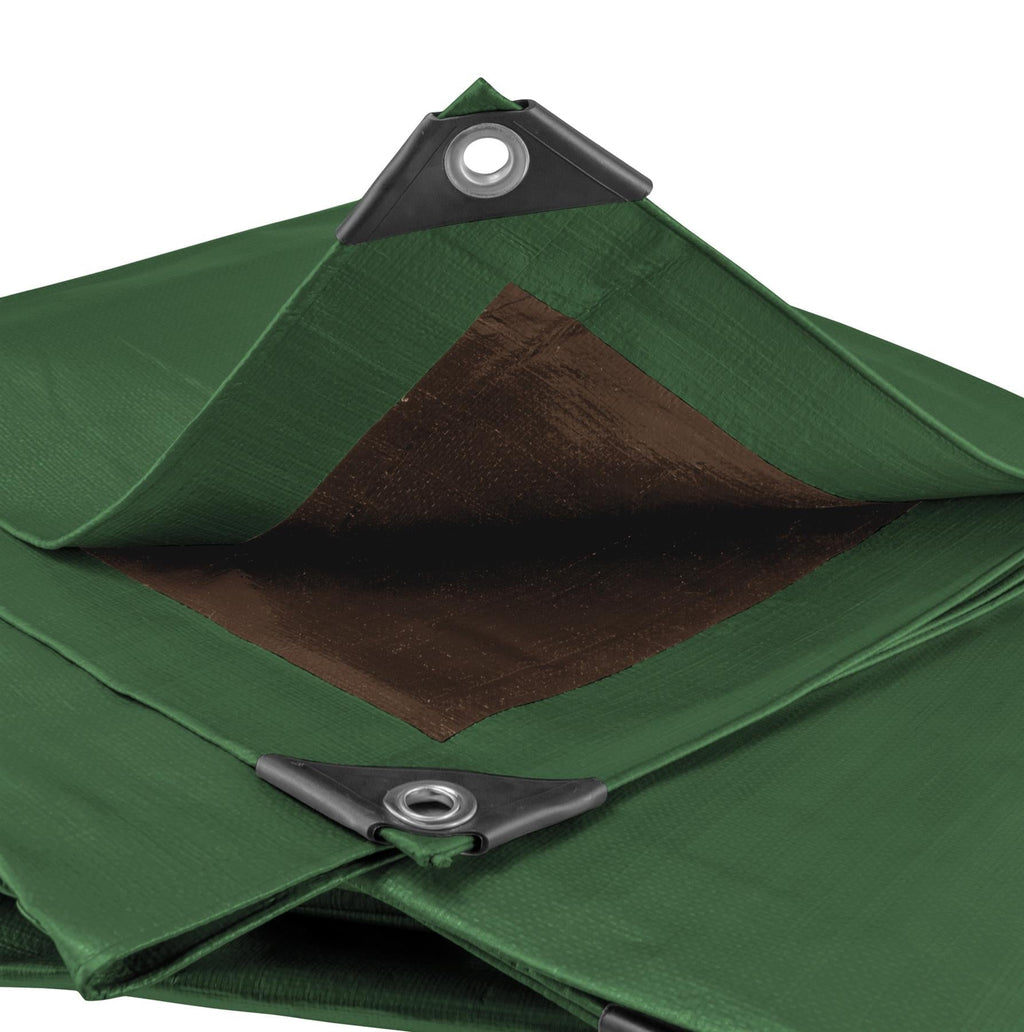 L-Grade Green Brown Tarpaulin 10m x 12m Big Durable Strong Tarp Reinforced Boat Outdoor Cover Groundsheet Sheeting Material Camping_16