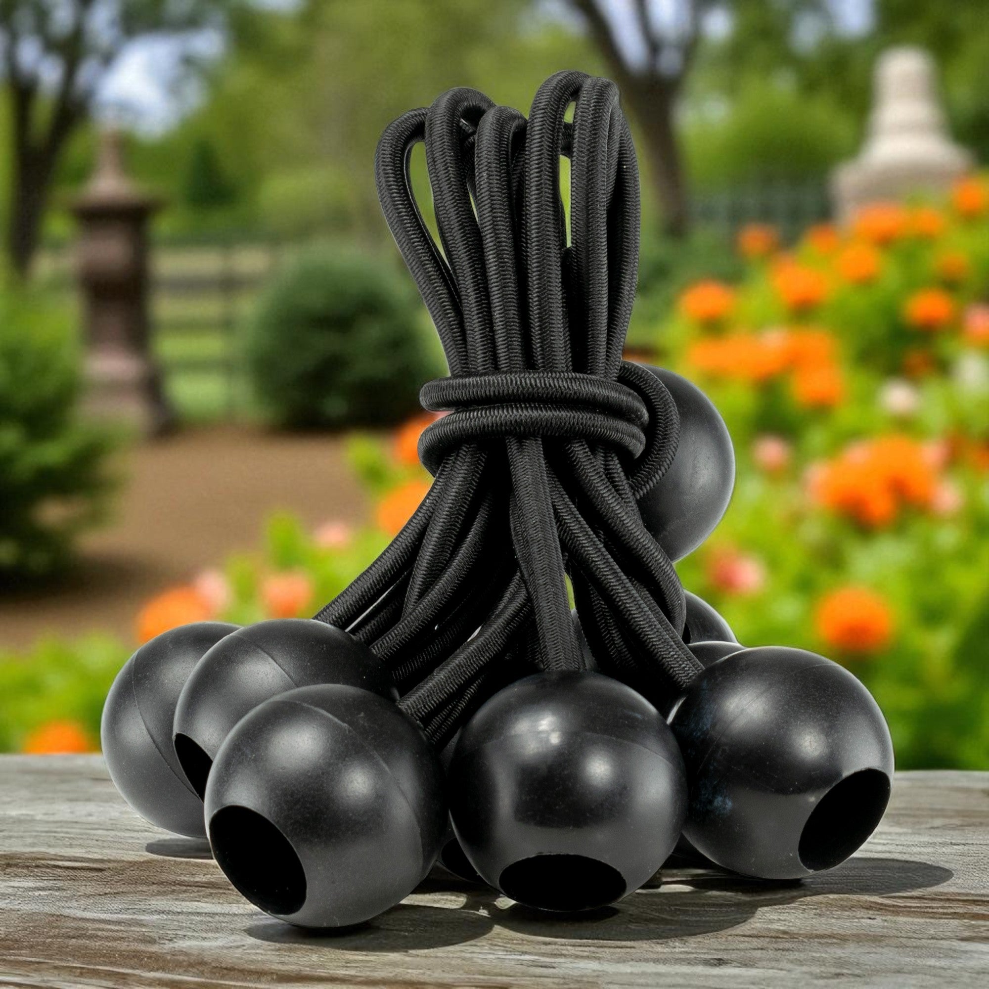 Black Bungee Balls 10"