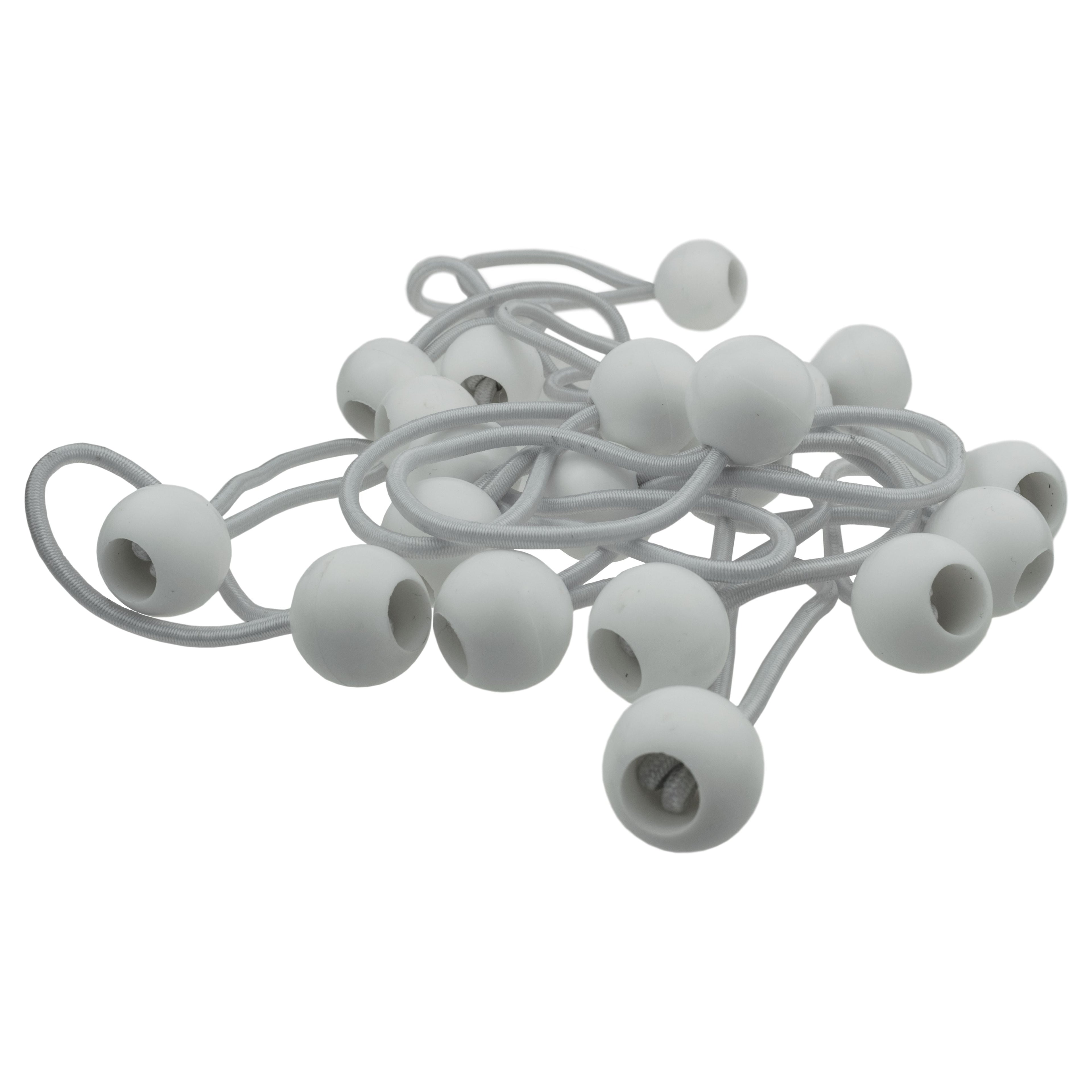 White Bungee Balls 4" Tarp Tarpaulin Tie Down Toggles Cord Tent Elastic Loops Fasteners Shock Cord Ball Tie-Downs_4