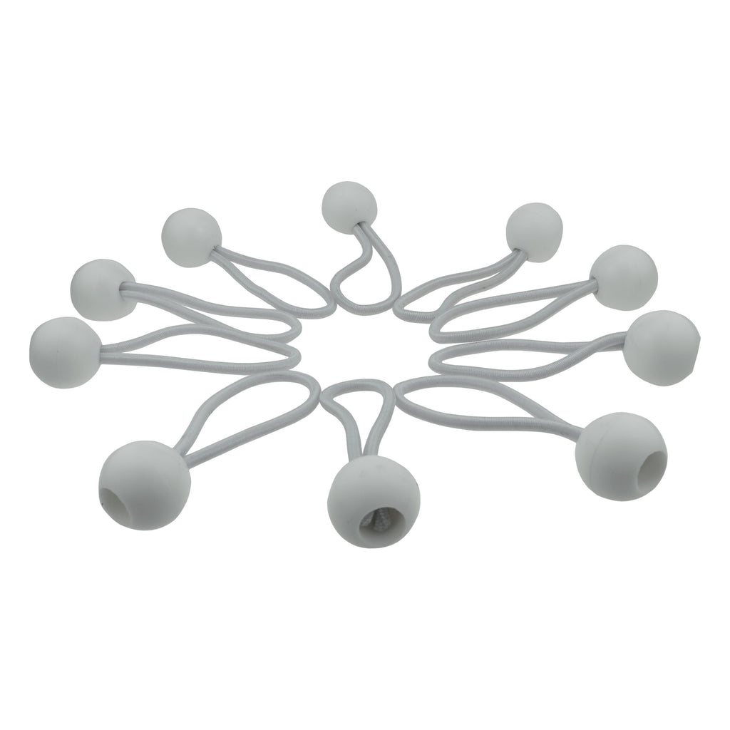 White Bungee Balls 4" Tarp Tarpaulin Tie Down Toggles Cord Tent Elastic Loops Fasteners Shock Cord Ball Tie-Downs_12