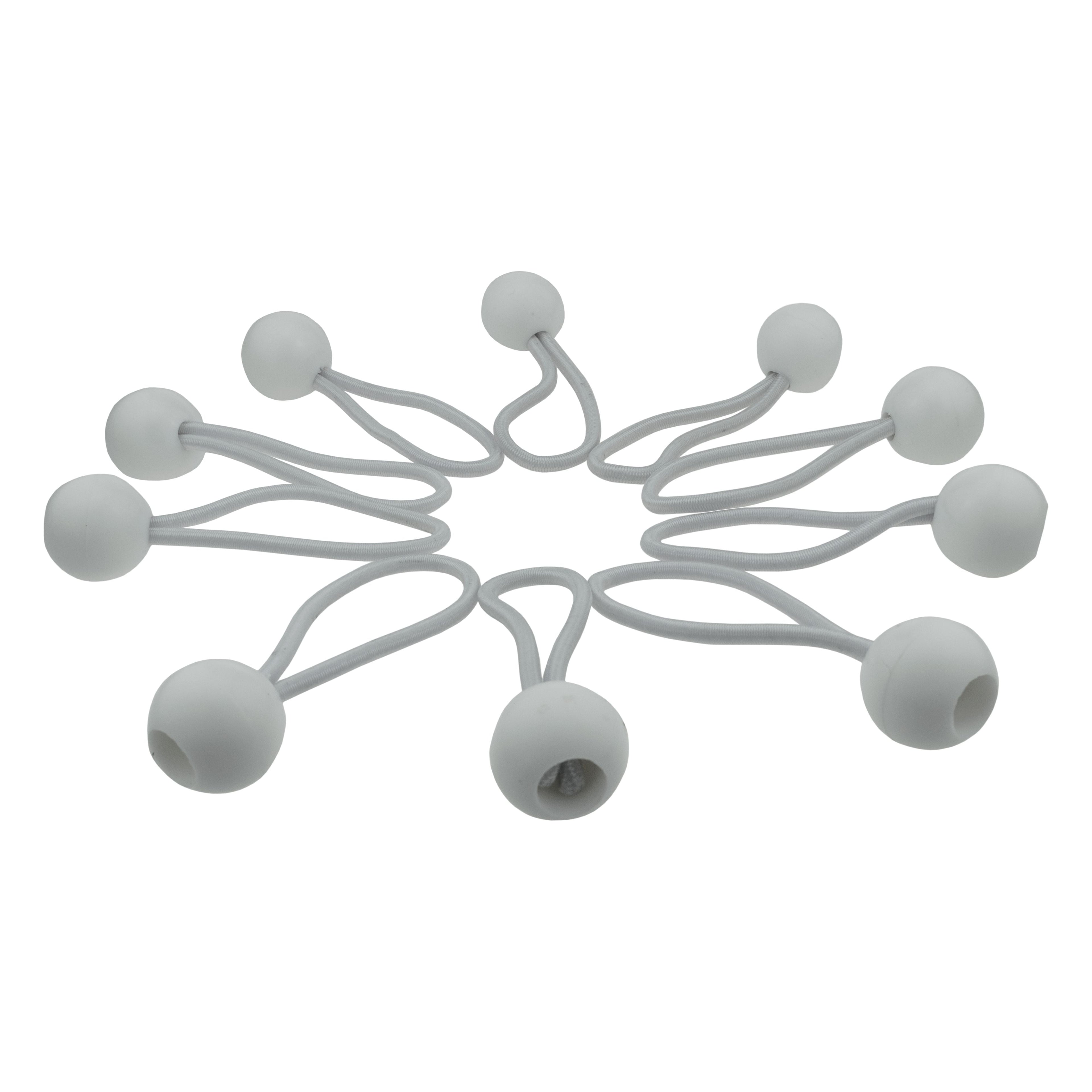 White Bungee Balls 4" Tarp Tarpaulin Tie Down Toggles Cord Tent Elastic Loops Fasteners Shock Cord Ball Tie-Downs_12