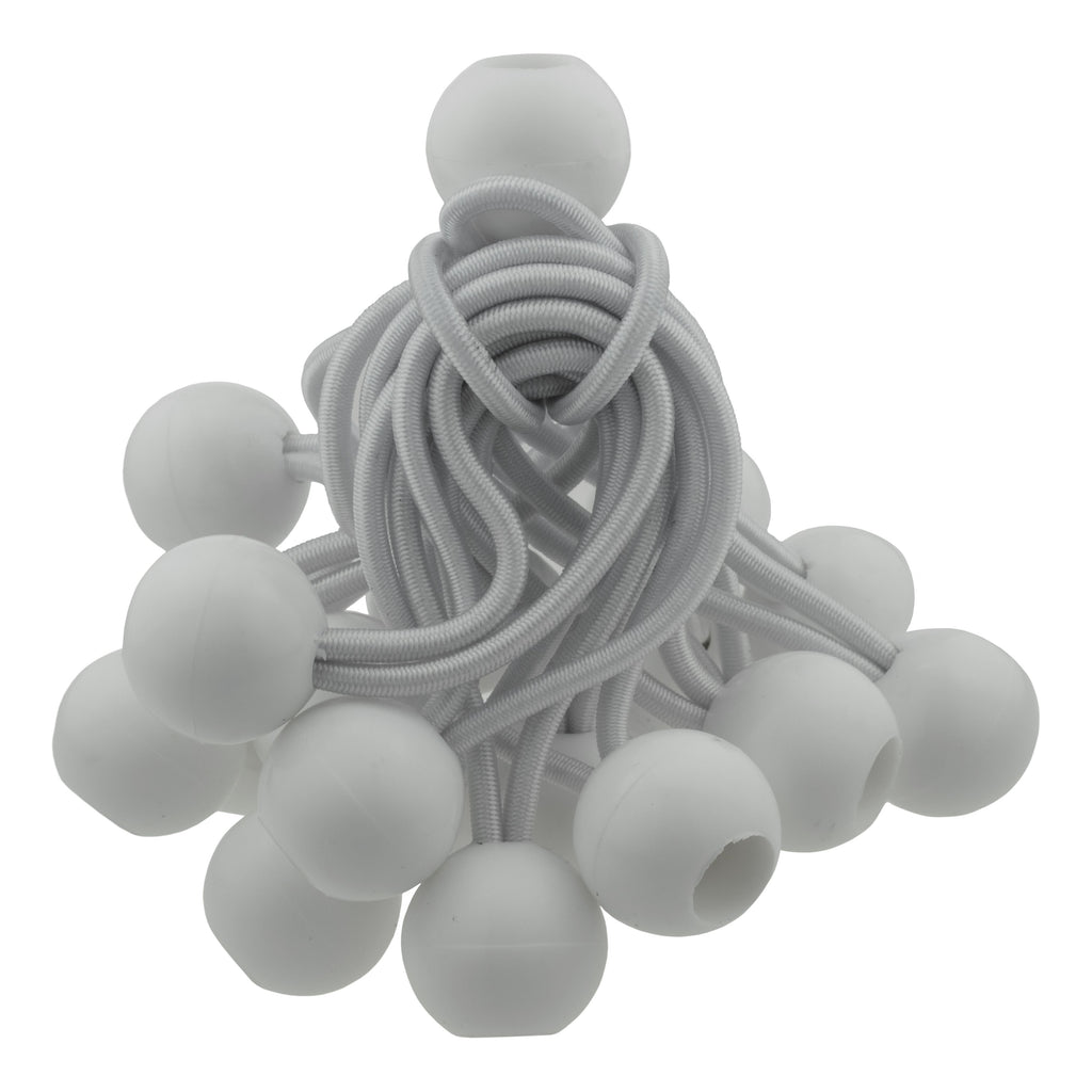 White Bungee Balls 4" Tarp Tarpaulin Tie Down Toggles Cord Tent Elastic Loops Fasteners Shock Cord Ball Tie-Downs_6