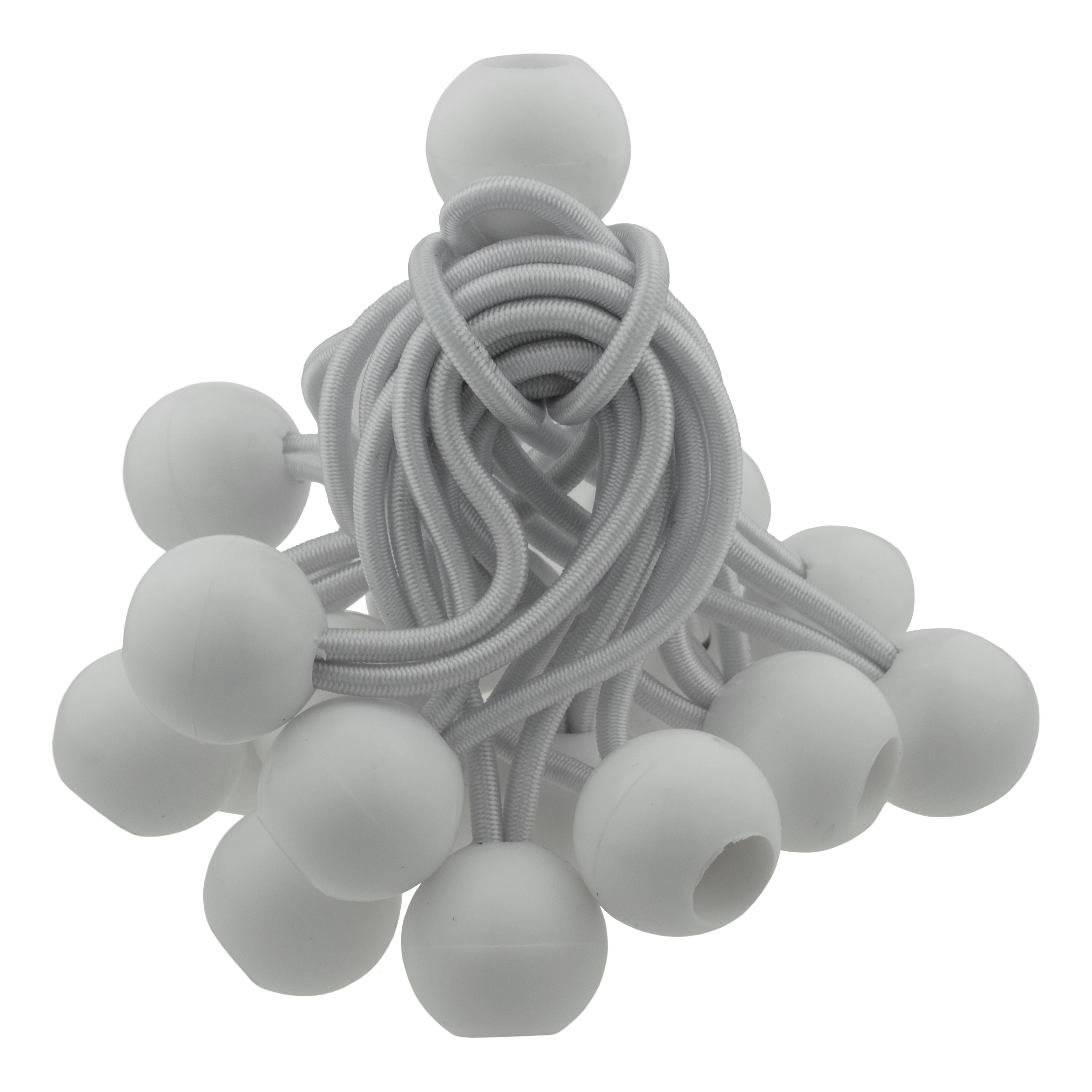 White Bungee Balls 4" Tarp Tarpaulin Tie Down Toggles Cord Tent Elastic Loops Fasteners Shock Cord Ball Tie-Downs_6
