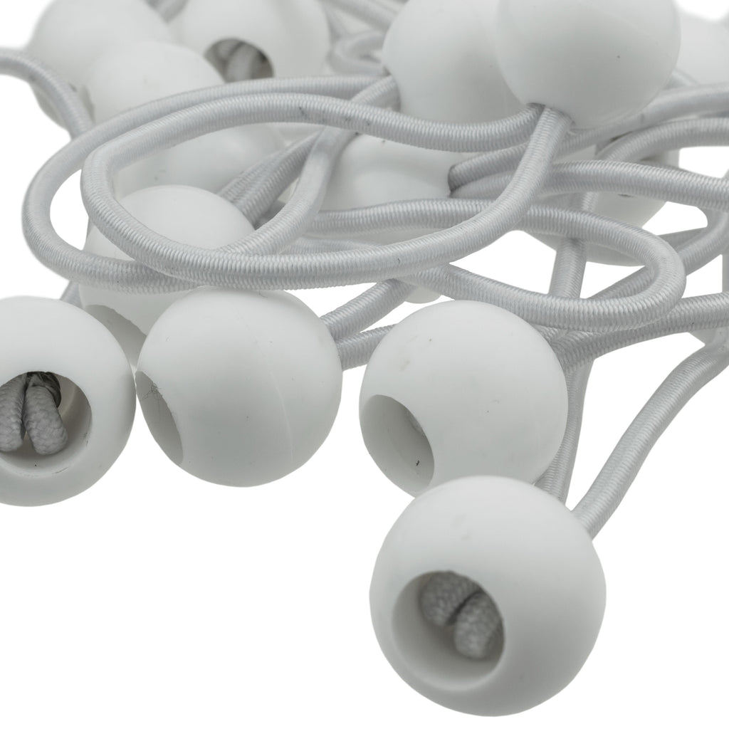 White Bungee Balls 4" Tarp Tarpaulin Tie Down Toggles Cord Tent Elastic Loops Fasteners Shock Cord Ball Tie-Downs_10