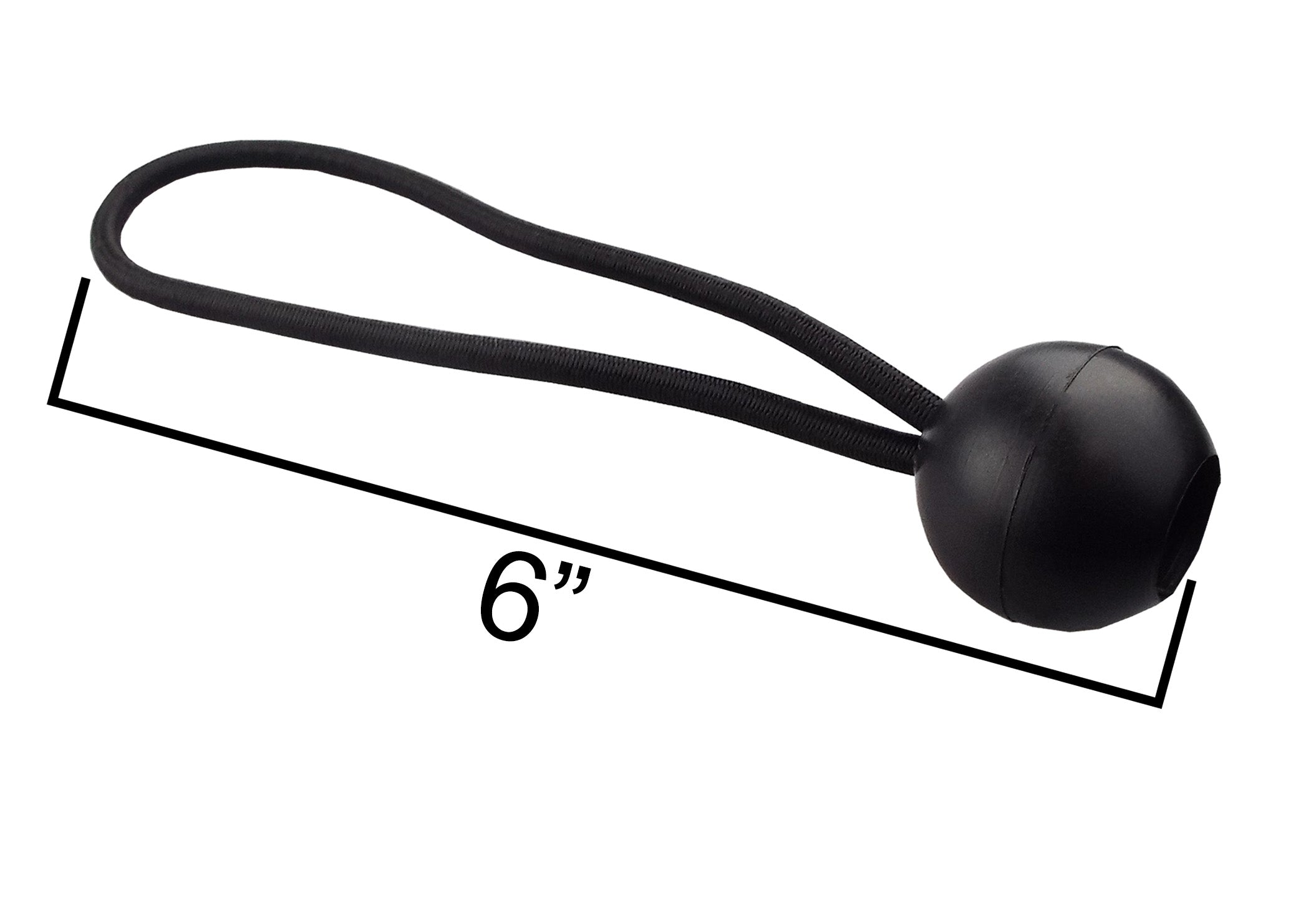 Black Bungee Balls 6" Tarp Tarpaulin Tie Down Toggles Cord Tent Elastic Loops Fasteners Shock Cord Ball Tie-Downs_2