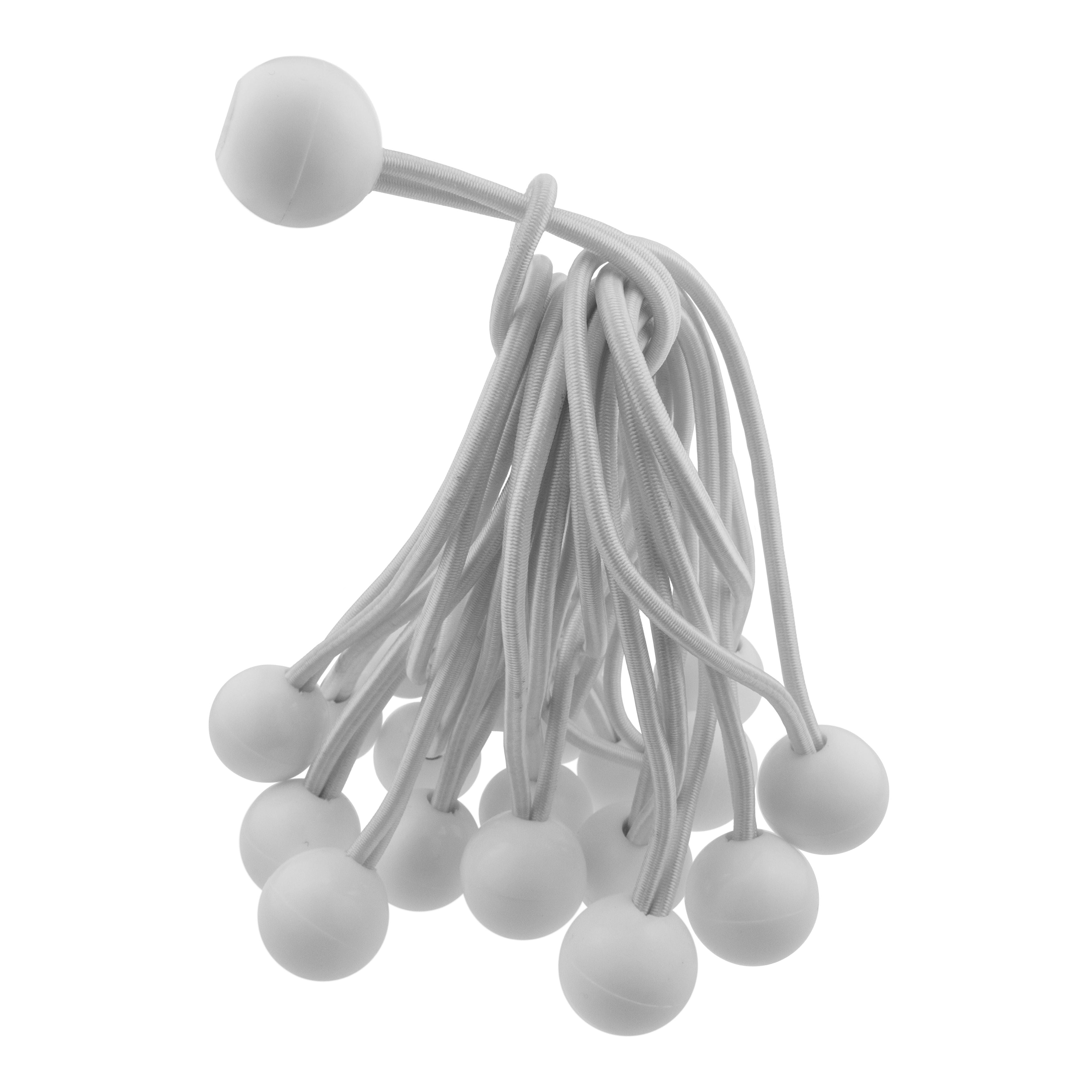 White Bungee Balls 6" Tarp Tarpaulin Tie Down Toggles Cord Tent Elastic Loops Fasteners Shock Cord Ball Tie-Downs_5