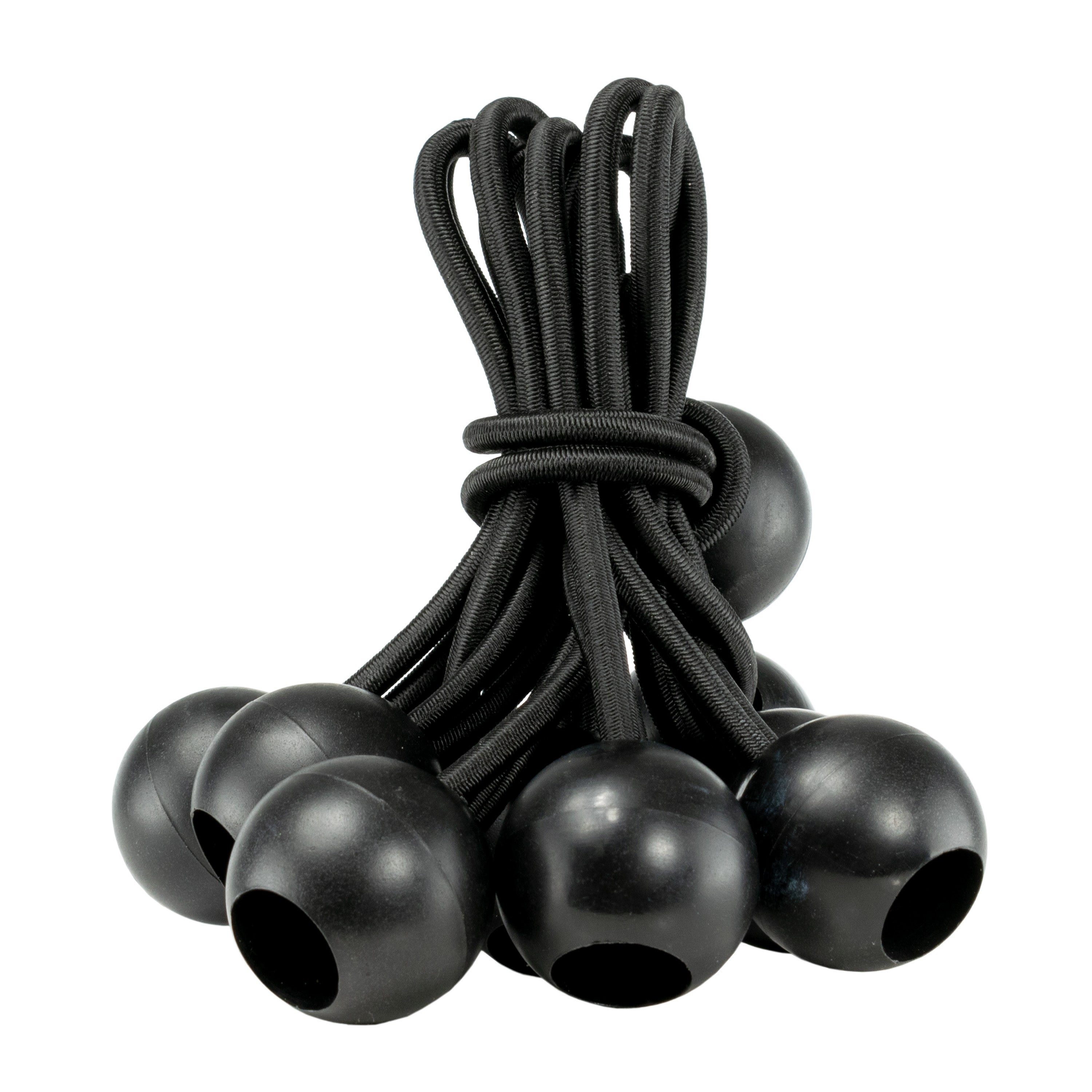 Black Bungee Balls (Mixed Size 6" 8" 10") Pack of 30 Multiple Length Tie Down Toggles Cord Tent Tarp Elastic Loops Fasteners Shock Cord_1