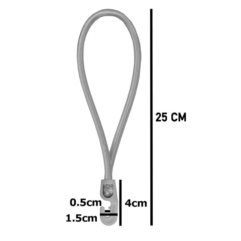 Bungee Cord Loop 25cm with Hook Tie Down Toggles Cord Tent Elastic Loops Fasteners Shock Cord_3