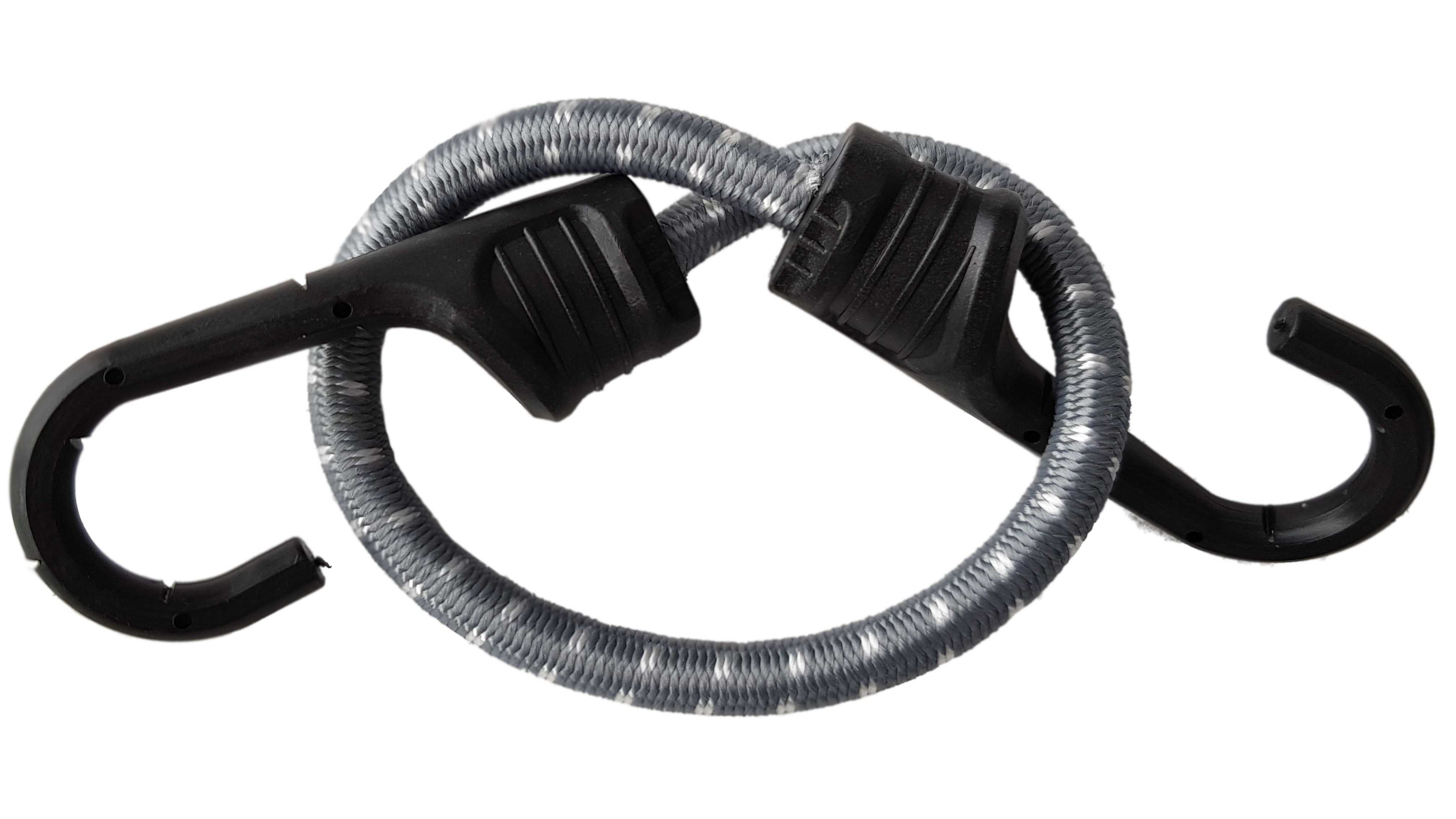 Bungee Cord 40cm with PVC-Coated Metal Hooks Shock Cord Elasticated Stretch Elastic String Rope Gripper Hold-Down Securing_2