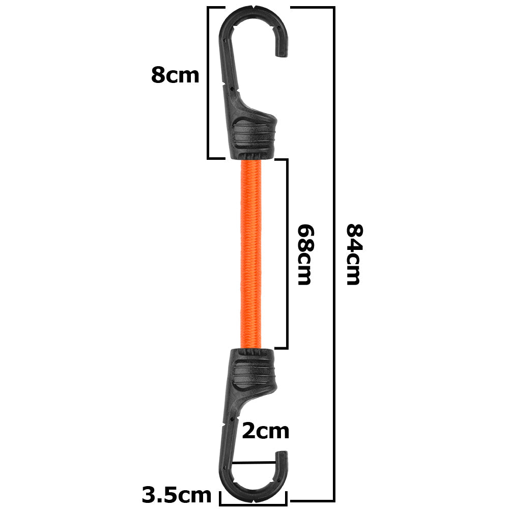 Bungee Cord 80cm with PVC-Coated Metal Hooks Shock Cord Elasticated Stretch Elastic String Rope Gripper Hold-Down Securing_3