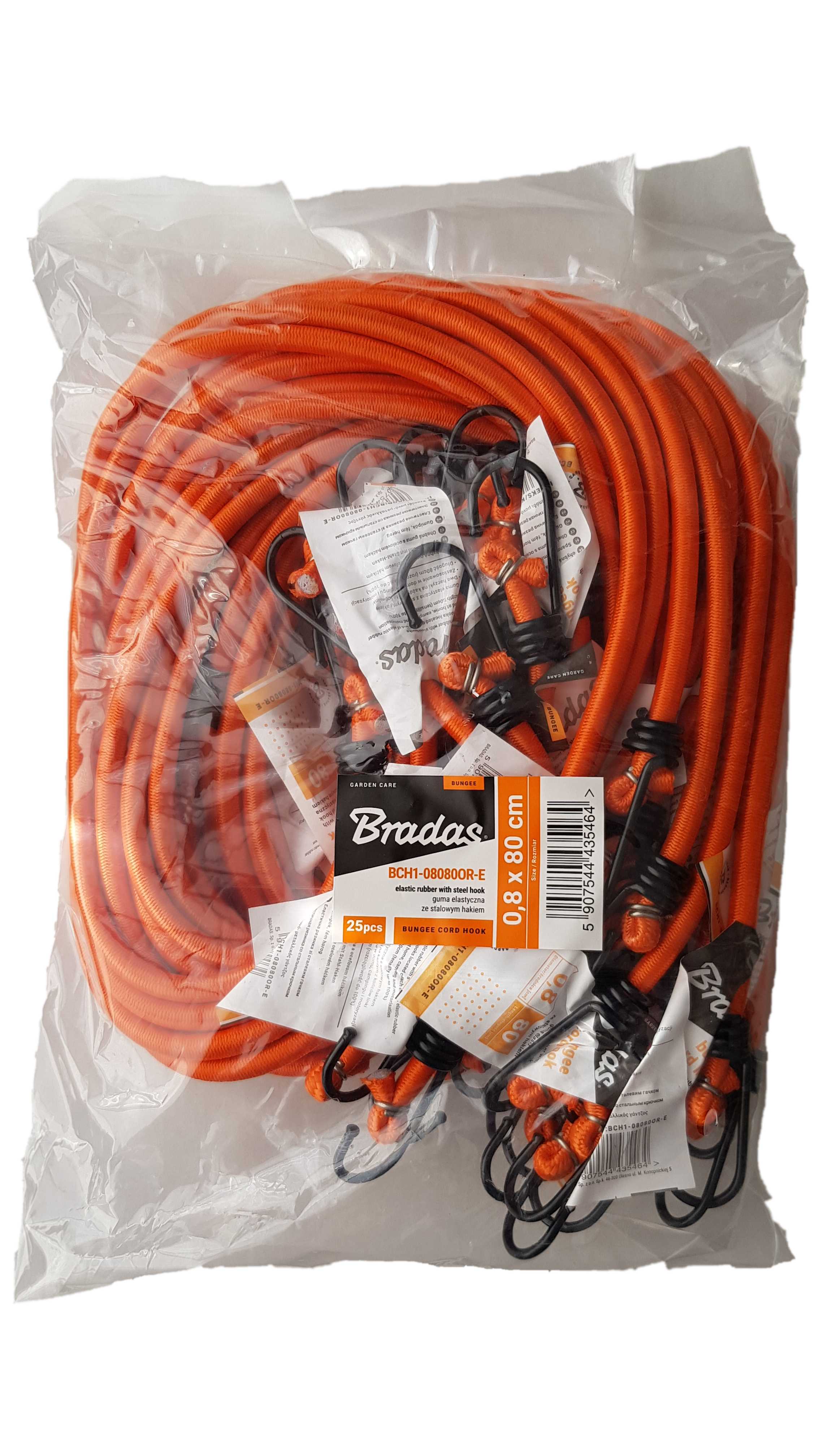 Bungee Cord with Metal Hooks 80cm Stretch Elasticated Elastic Rope Tie-Down Outdoor Tarp Cargo Strap_1