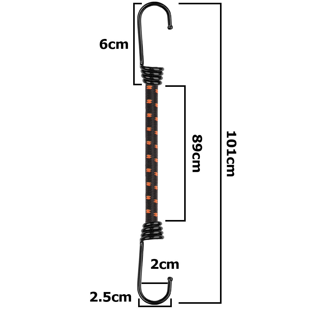 Bungee Cord with Metal Hooks 100cm Stretch Elasticated Elastic Rope Tie-Down Outdoor Tarp Cargo Strap_4