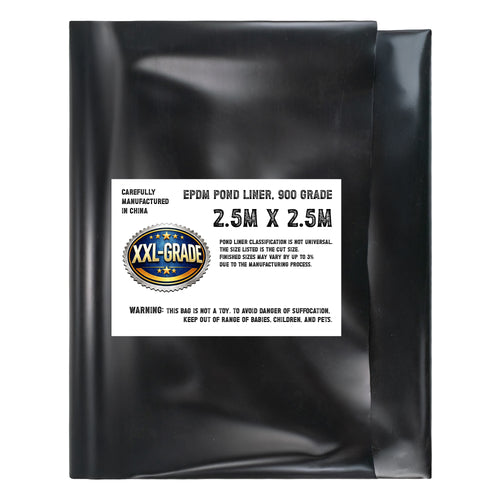 EPDM Rubber Pond Liner pond lining material flexible strong heavy duty koi fish water feature garden pool containment leak-proof 2.5m x 2.5m