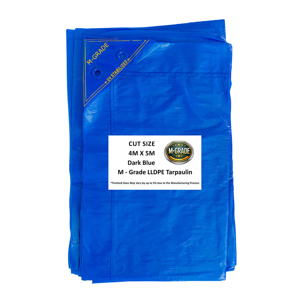 LLDPE Blue Tarp Tarpaulin M-Grade 4m x 5m Camping Sheet Protective Cover Waterproof