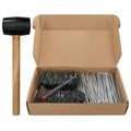 Metal Pegs with Buffer Washer Set Red and Rubber Mallet Hold Down Pegs Securing Pin Staples_3
