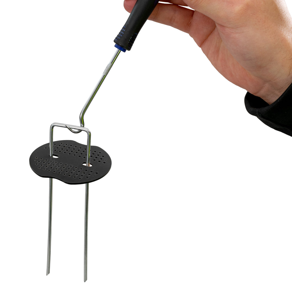 Metal Pegs with Buffer Washer Set Blue and Rubber Mallet Hold Down Pegs Securing Pin Staples_22