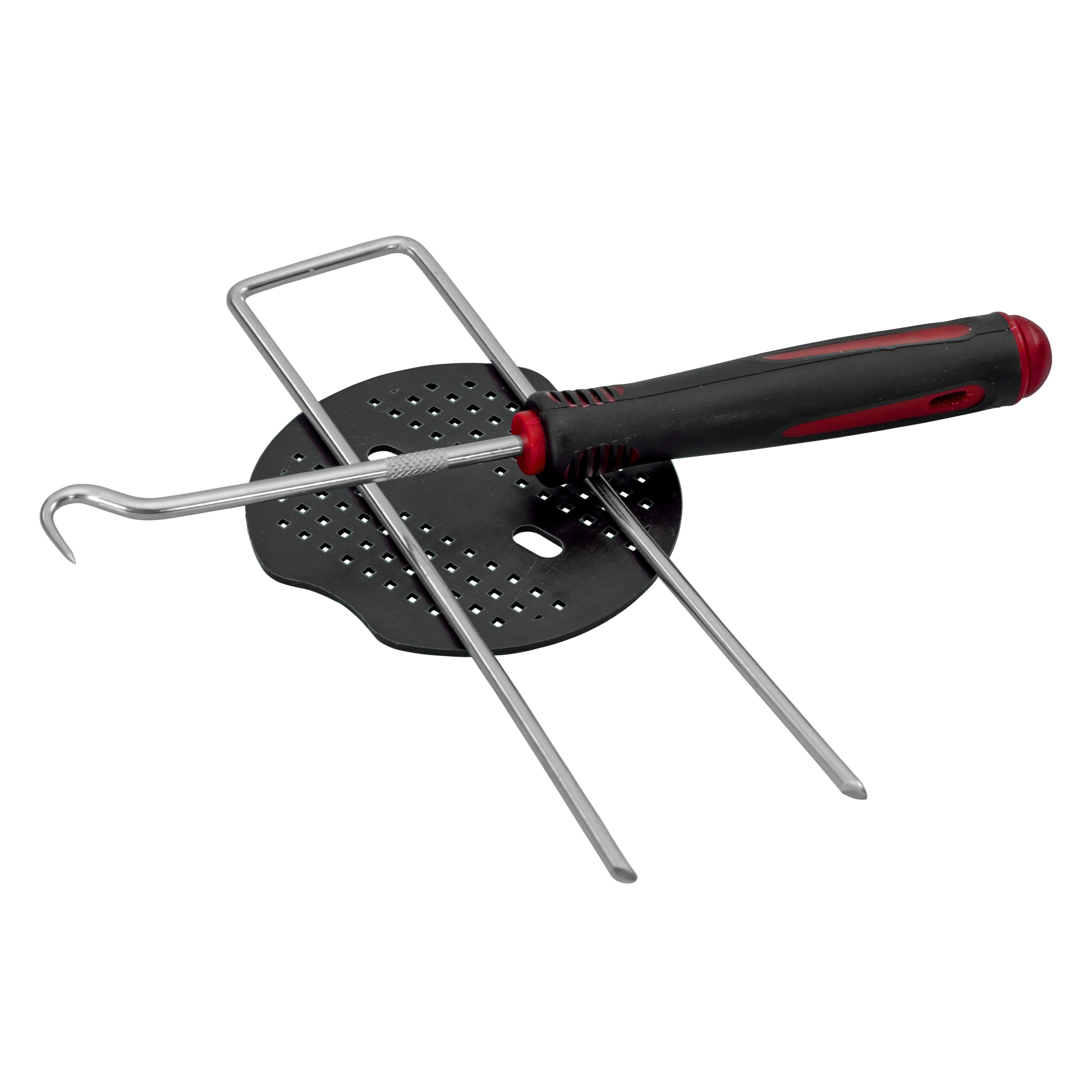 Metal Pegs with Buffer Washer Set Red and Rubber Mallet Hold Down Pegs Securing Pin Staples_2
