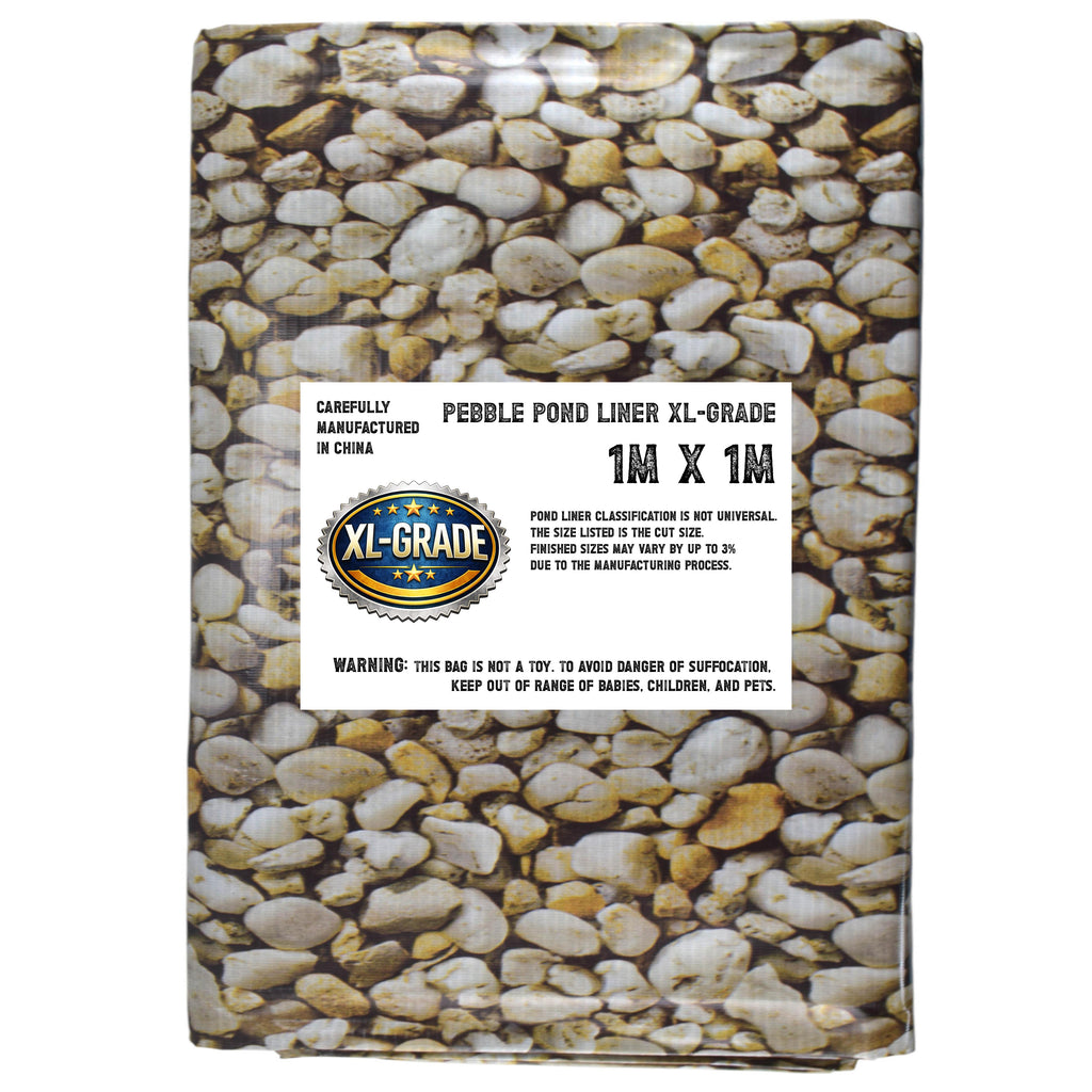 PVC Pebble Stone Rock Print Pond Liner Lining Material Fabric Leak Proof Fish Nature Pool Water Feature Realistic Flooring Outdoor Garden 1m x 1m