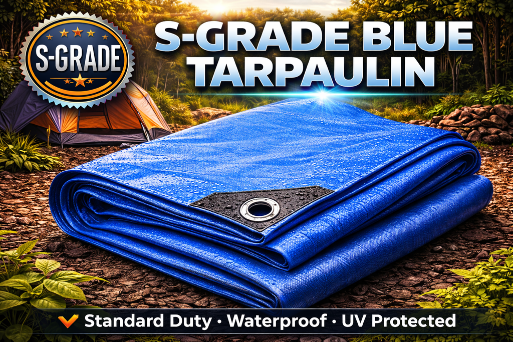 S Grade Blue Tarpaulin Standard Duty Waterproof UV Protected