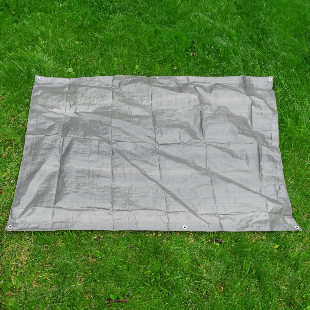 S-Grade Grey Tarpaulin 4m x 5m Waterproof Rain Cover Garden Outdoor Sheet Protect Rain_18