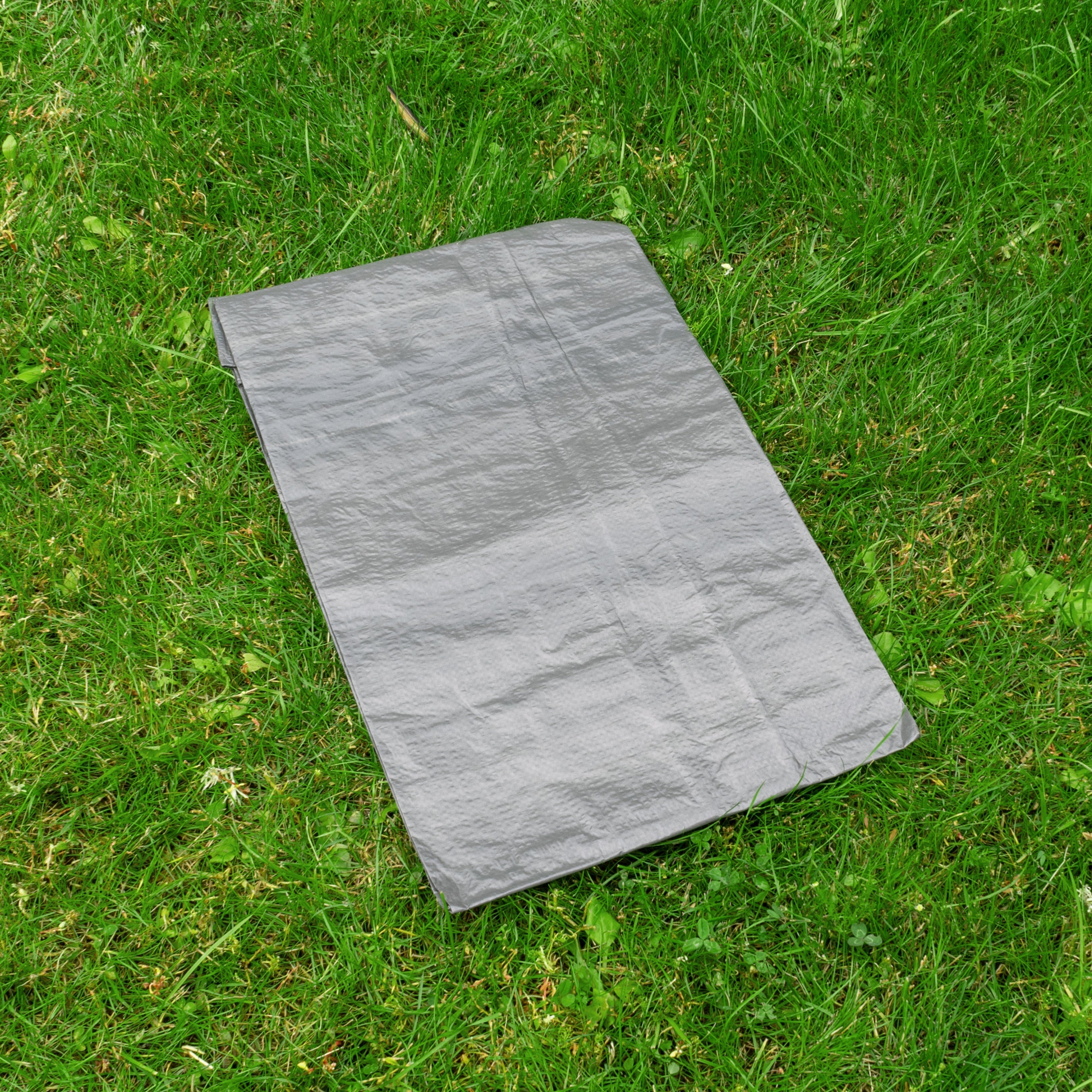S-Grade Grey Tarpaulin 2m x 4m Tarp Waterproof Cover Camping Sheeting Light 50g Groundsheet_3