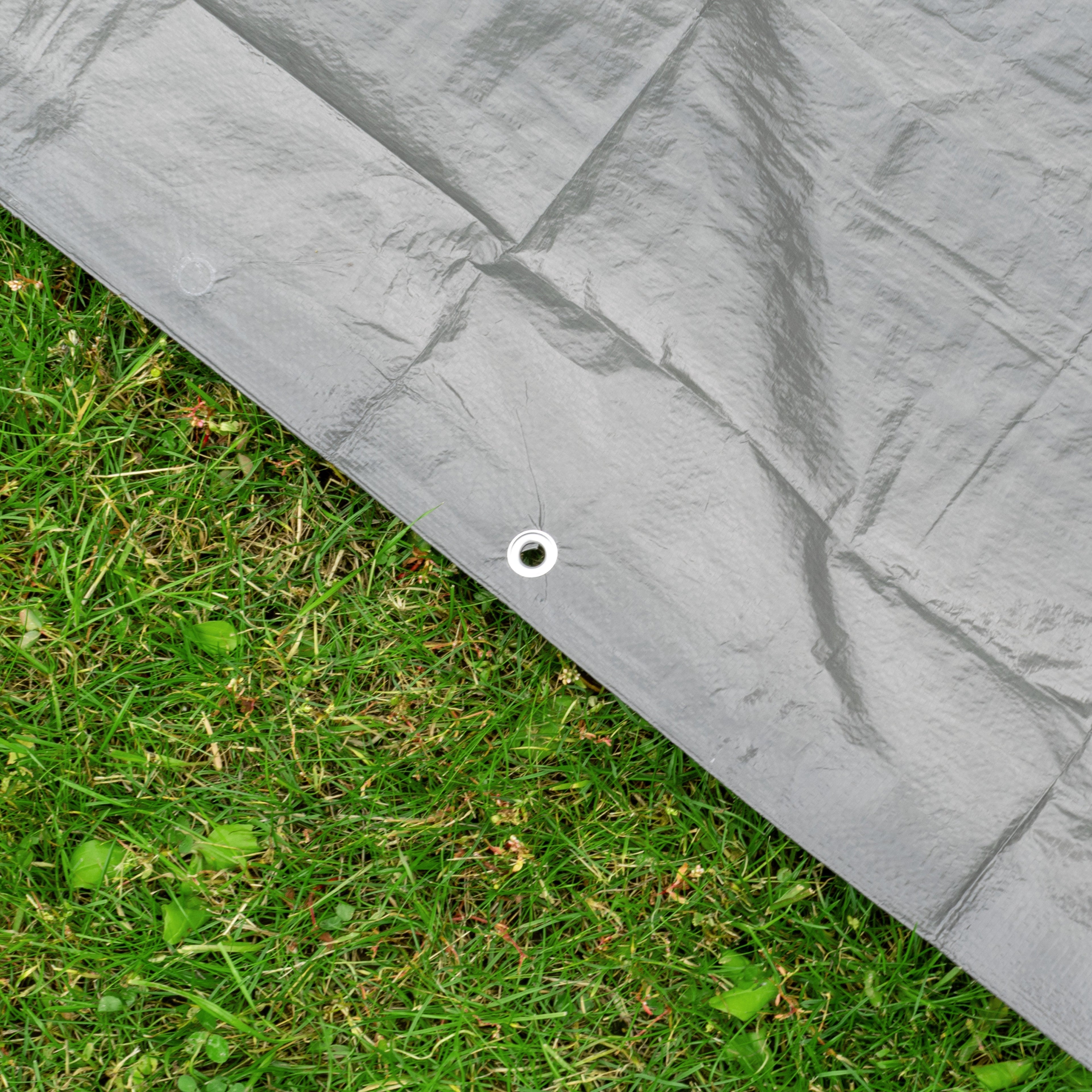 S-Grade Grey Tarpaulin 3m x 4m Waterproof Rain Cover Garden Outdoor Sheet Protect Rain_11