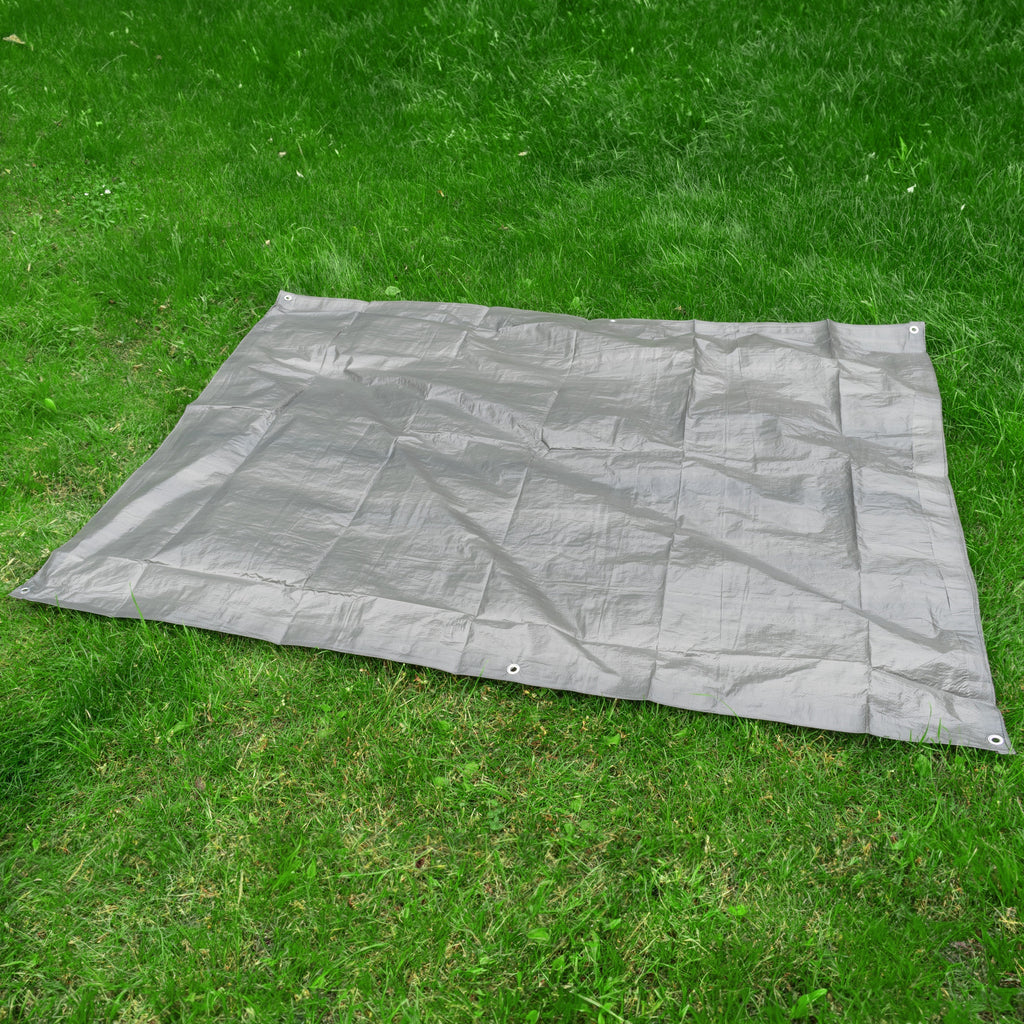 S-Grade Grey Tarpaulin 2m x 4m Tarp Waterproof Cover Camping Sheeting Light 50g Groundsheet_12