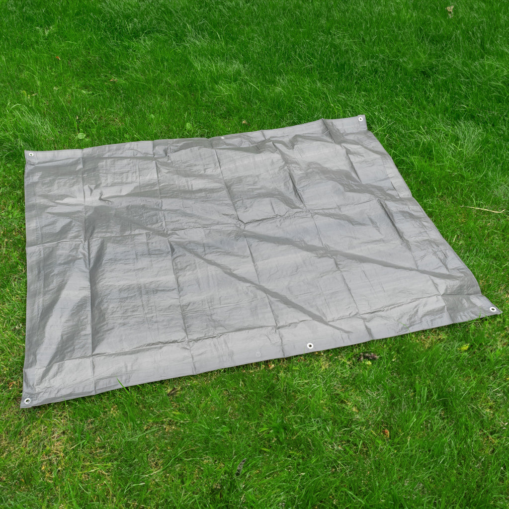 S-Grade Grey Tarpaulin 1m x 1m Tarp Groundsheet Waterproof Lightweight Cover Rain Sheet_13