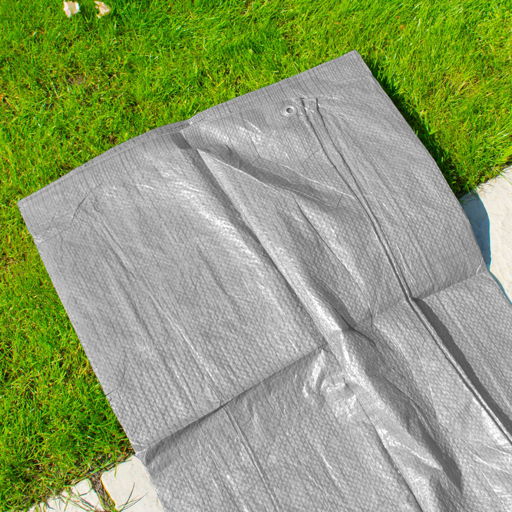 S-Grade Grey Tarpaulin 2m x 3m Tarp Waterproof Cover Camping Sheeting Light 50g Groundsheet_15