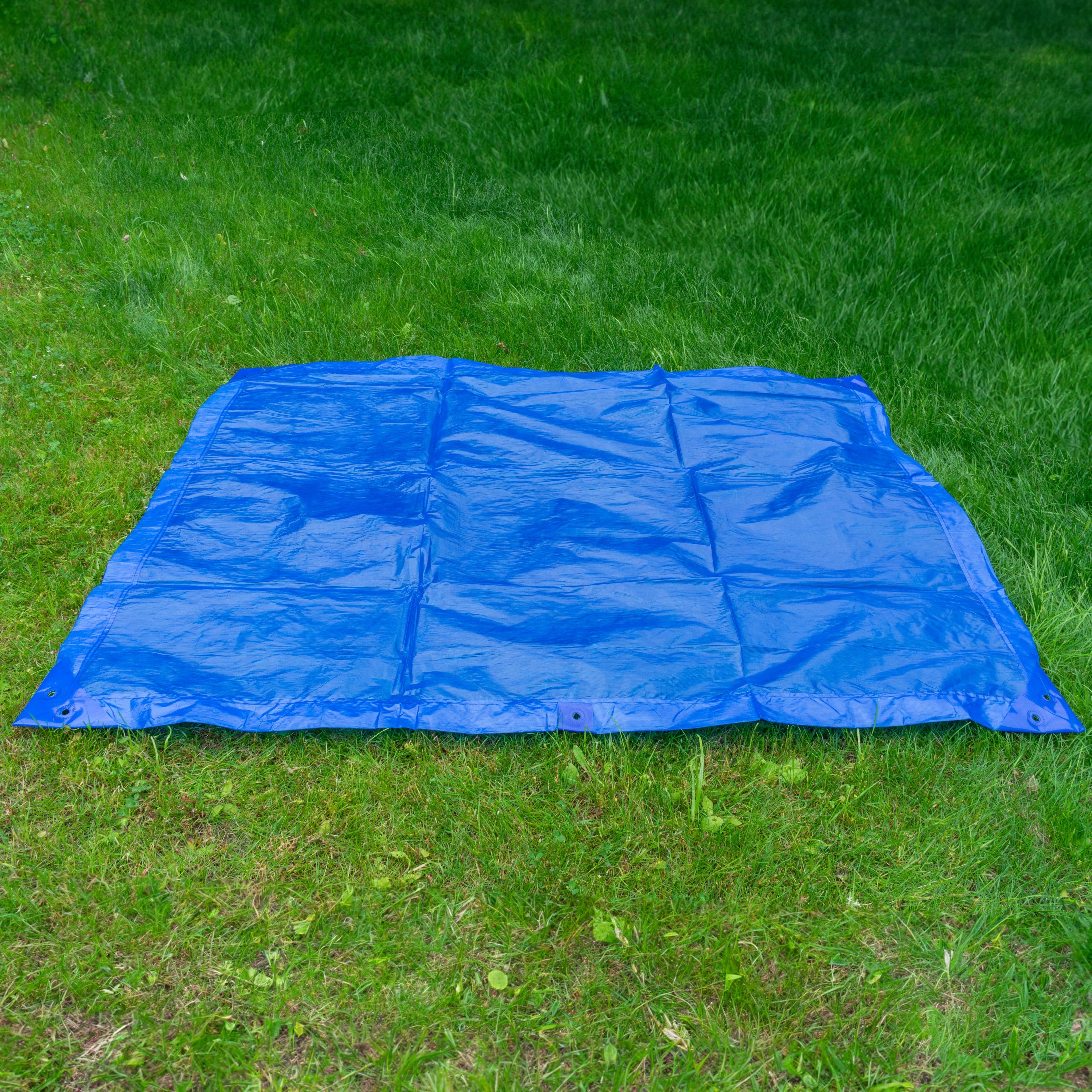 M-Grade Blue LLDPE Tarpaulin 3m x 3m Tarp Cover Sheet Protective sheet Waterproof Groundsheet Outdoor Eyelet Tarp_2