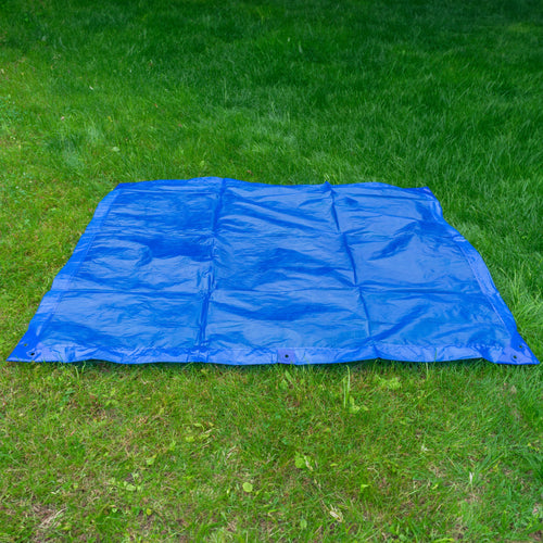 M-Grade Blue LLDPE Tarpaulin 3m x 3m Tarp Cover Sheet Protective sheet Waterproof Groundsheet Outdoor Eyelet Tarp_2