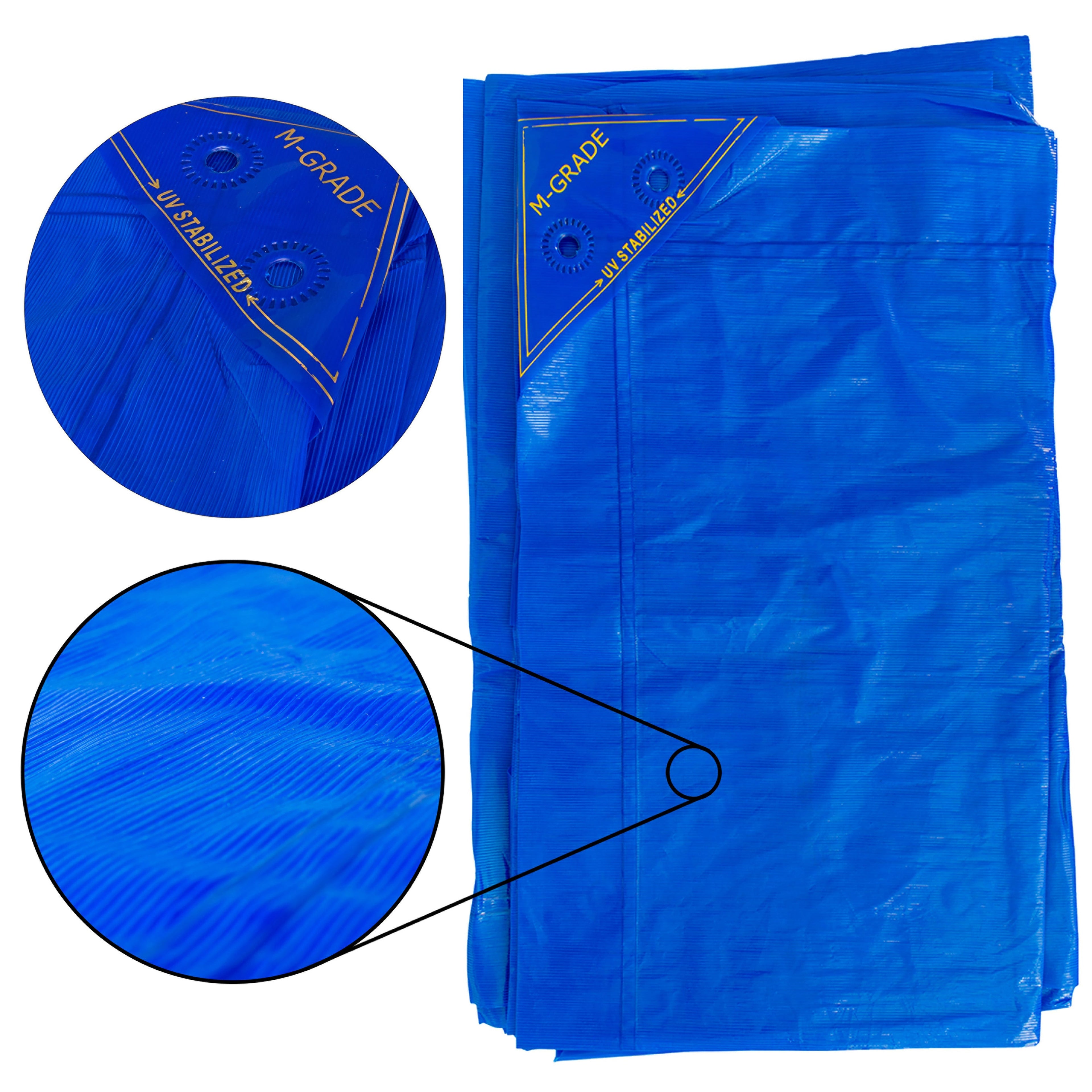 M-Grade Blue LLDPE Tarpaulin 4m x 5m Tarp Sheet Cover Waterproof All-weather Cover Outdoor Sheeting Flexible Sheet_9