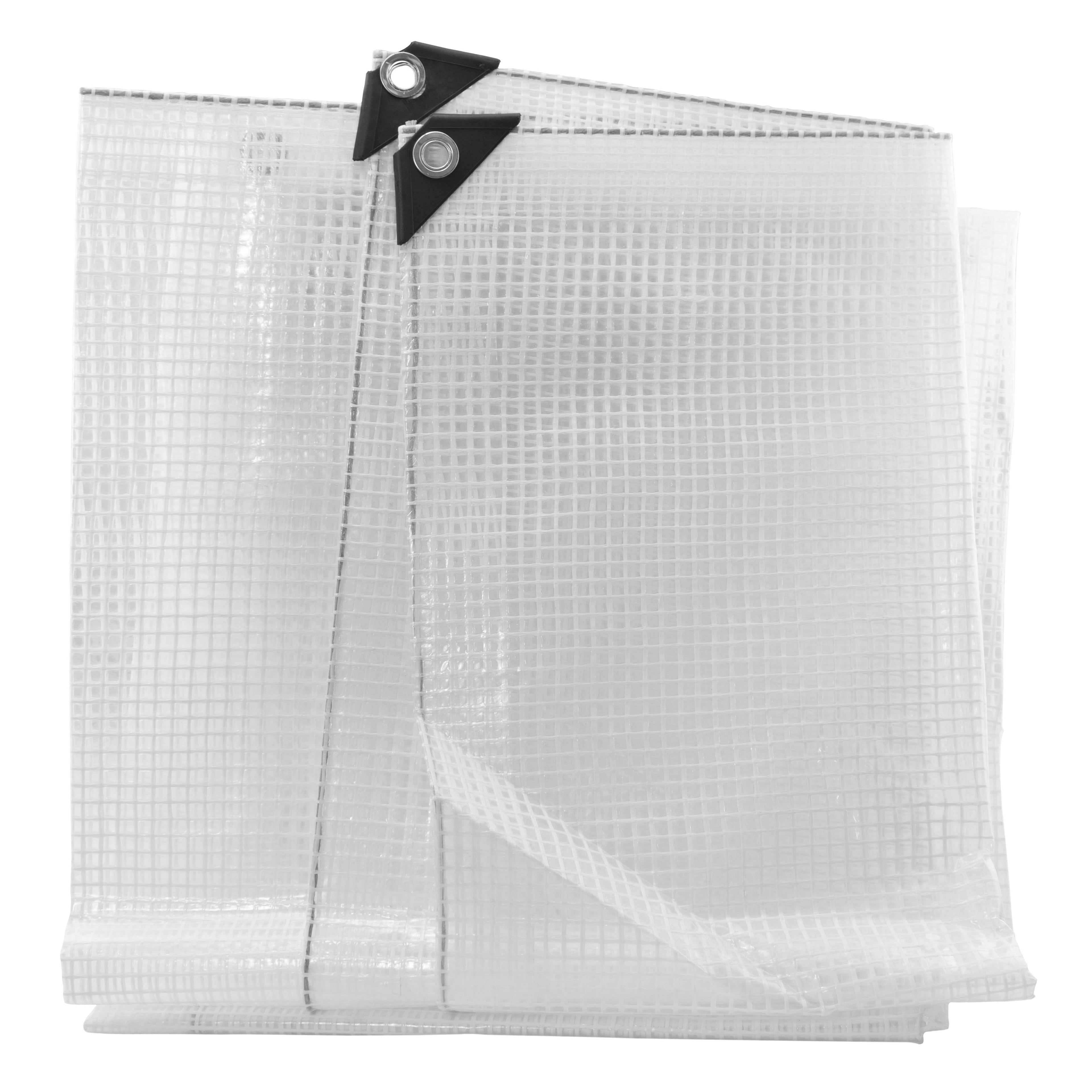 M-Grade Clear Tarpaulin 4m x 5m Cover Tarp Sheet Waterproof Monotex Reinforced Thread Protective Sheeting Camping_2