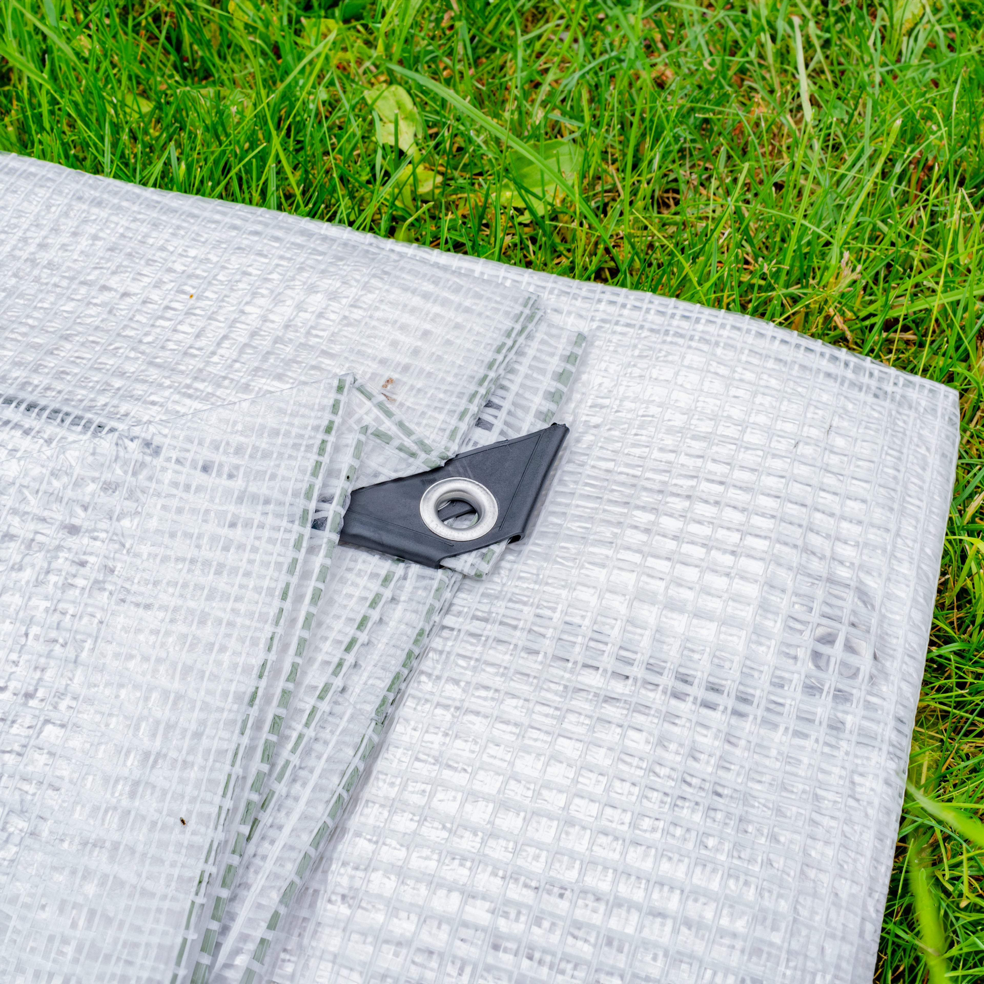 M-Grade Clear Tarpaulin 2m x 4m Tarp Cover Sheet Monotex Reinforced Thread Transparent See Through Protective Cover_5
