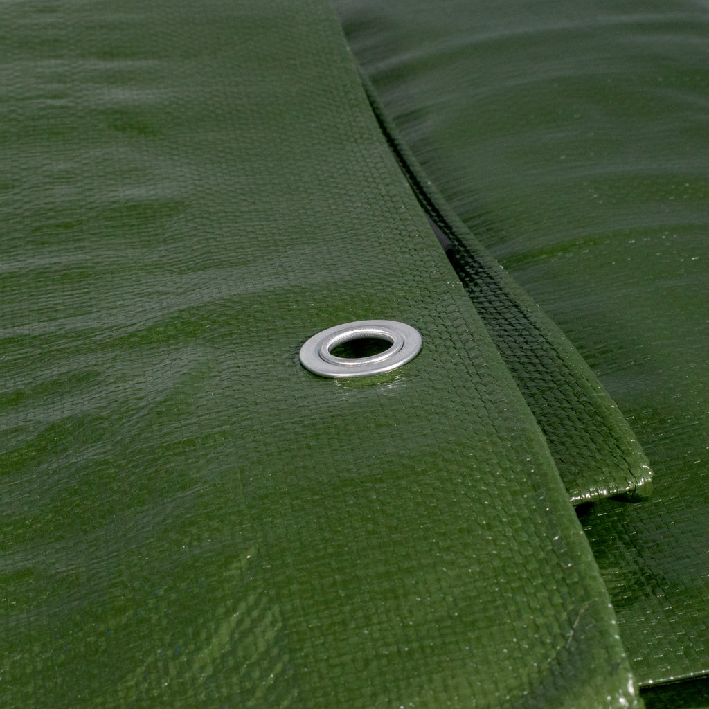L-Grade Green Brown Tarpaulin 6m x 8m Big Durable Strong Tarp Reinforced Boat Outdoor Cover Groundsheet Sheeting Material Camping_3