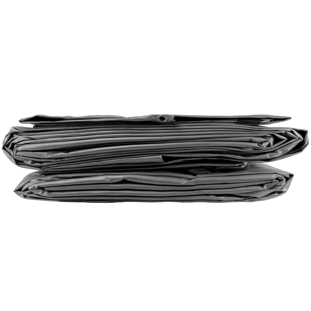 Grey L-Grade Tarpaulin 5m x 6m Tarp Groundsheet Cover Outdoor Waterproof Garden Tie Down Sheet_7