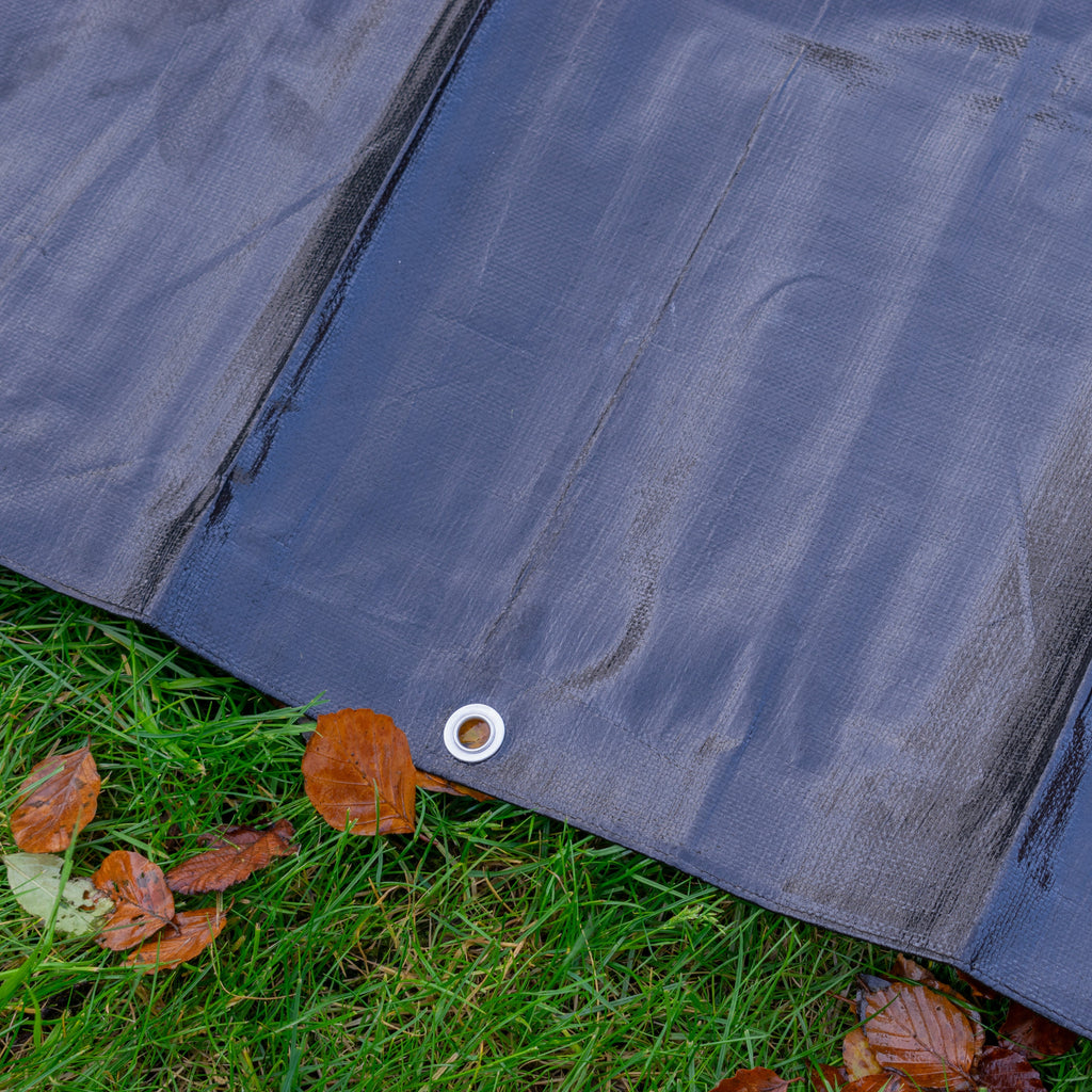L-Grade Black Silver Tarpaulin 6m x 8m heavy-duty tarp for garden furniture protection_4