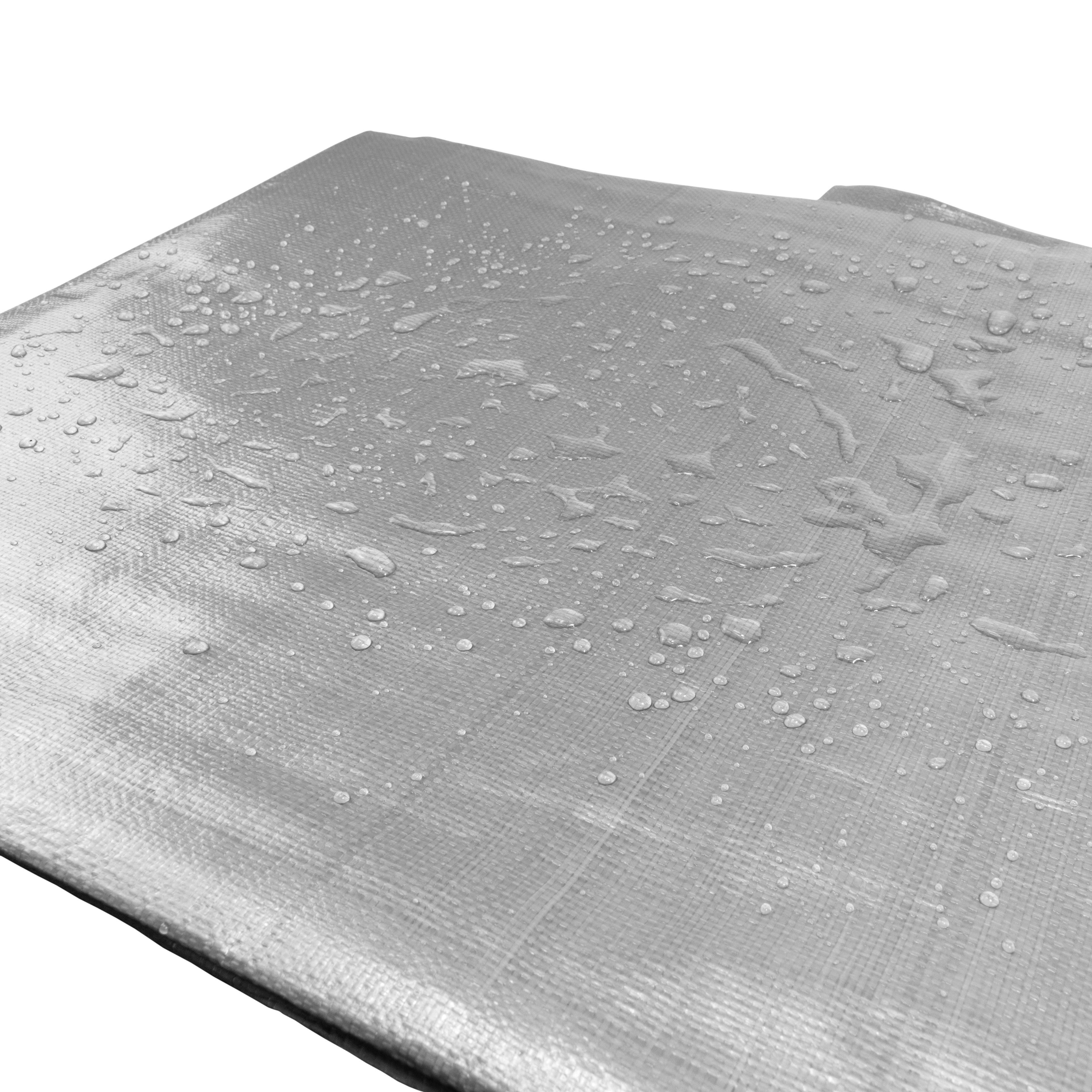 XL-Grade Silver Black Tarpaulin 5m x 8m Heavy Duty Reinforced Thick Tarp Tie Down Outdoor Cover Protective Sheet_5