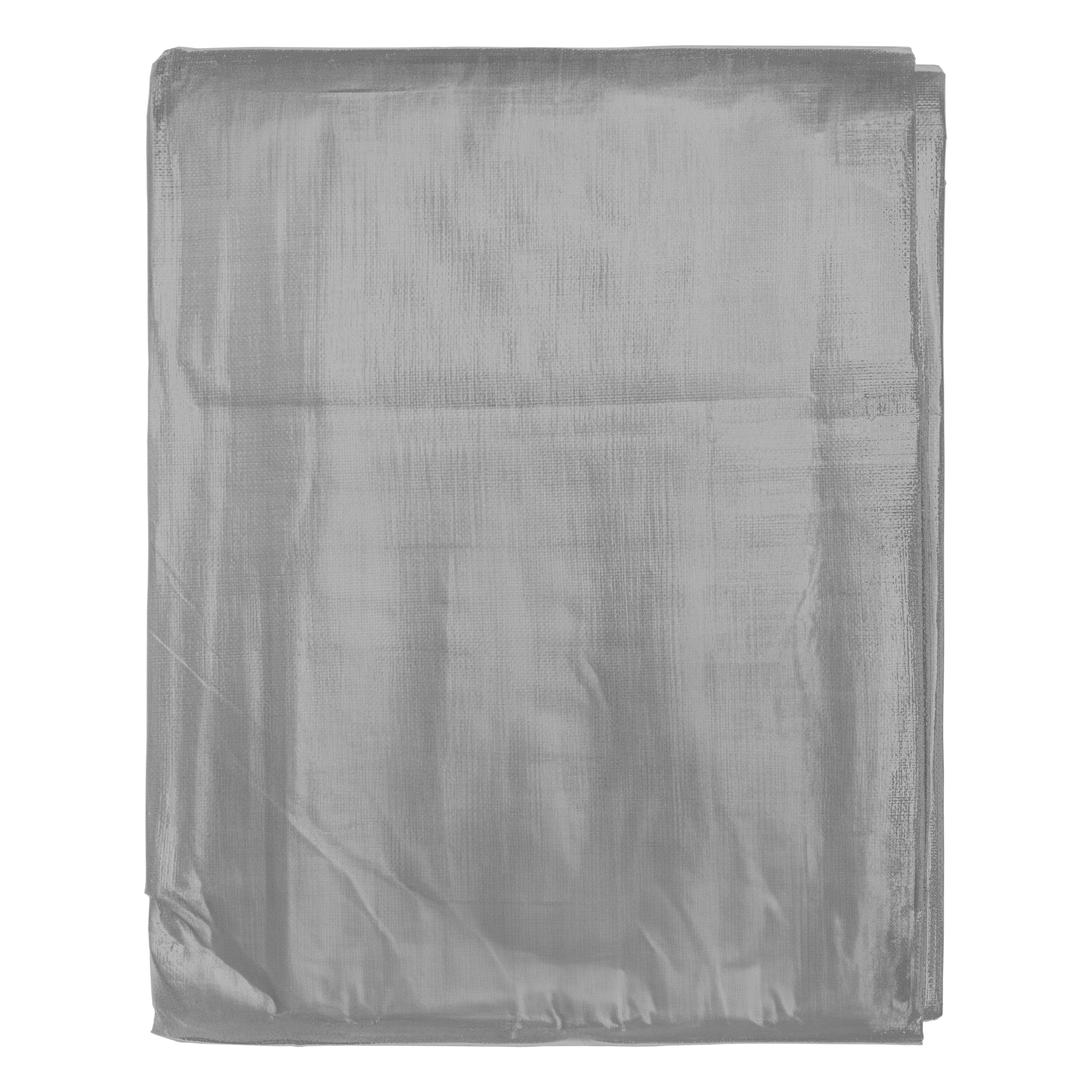 XL-Grade Silver Black Tarpaulin 2m x 2m Strong Durable Tarp Protective Weatherproof Waterproof Cover Thick Sheeting Tie Down Eyelets Heavy Duty_5