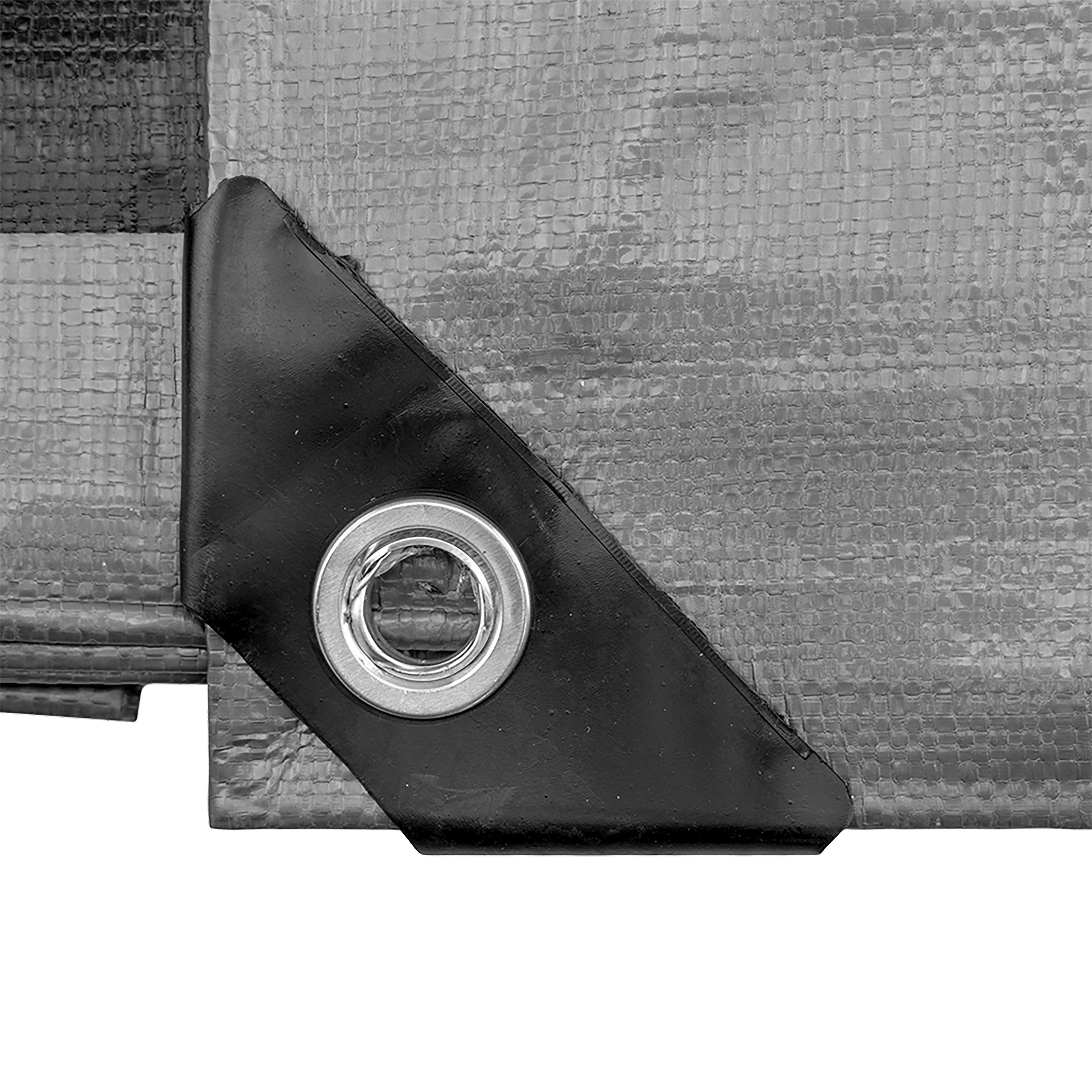 XL-Grade Silver Black Tarpaulin 3m x 5m Strong Durable Tarp Protective Weatherproof Waterproof Cover Thick Sheeting Tie Down Eyelets Heavy Duty_11