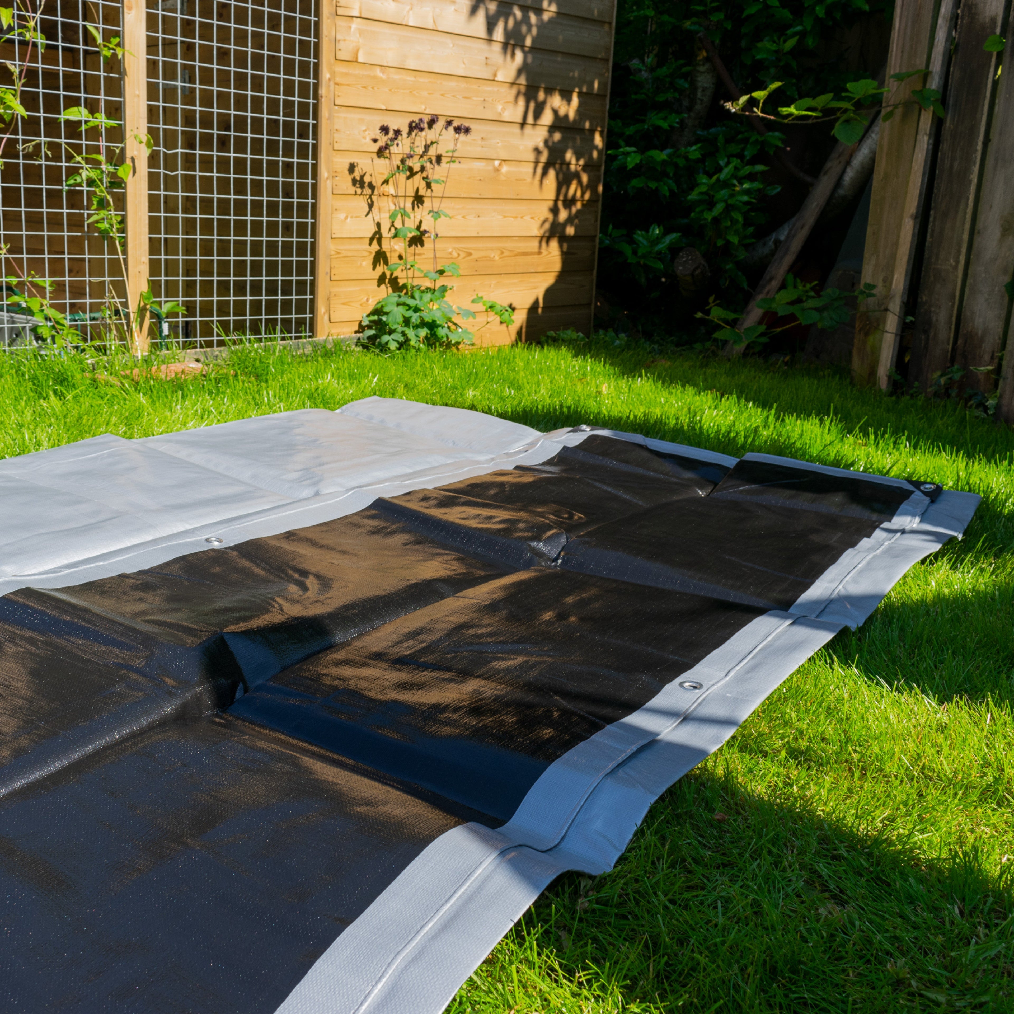 XL-Grade Silver Black Tarpaulin 4m x 5m Thick High Protection Heavy Duty Outdoor Cover Secure Protection Waterproof Sheeting_2