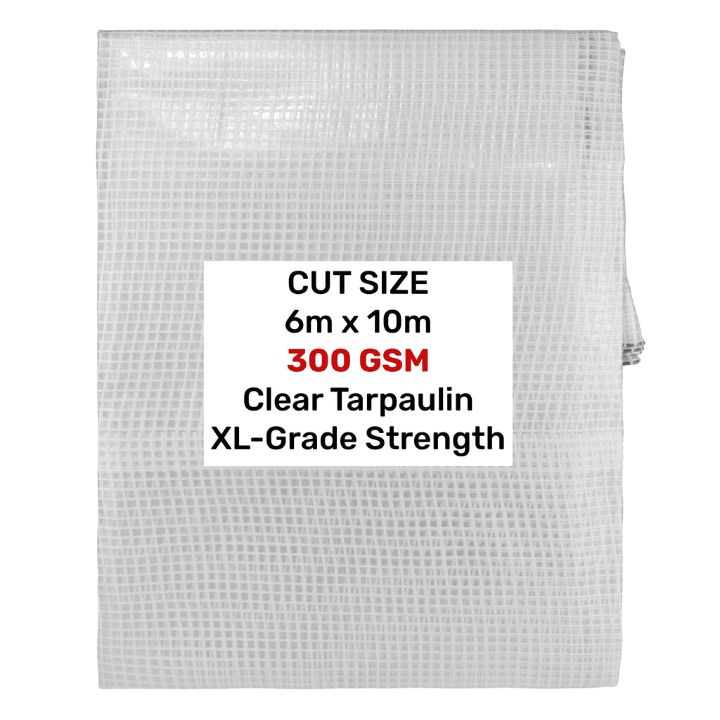 XL-Grade Clear Tarpaulin 6m x 10m Transparent Mesh Reinforced Thread Tarpaulin Heavy Duty Cover Protective Tarp Outdoor See Through Sheet_1