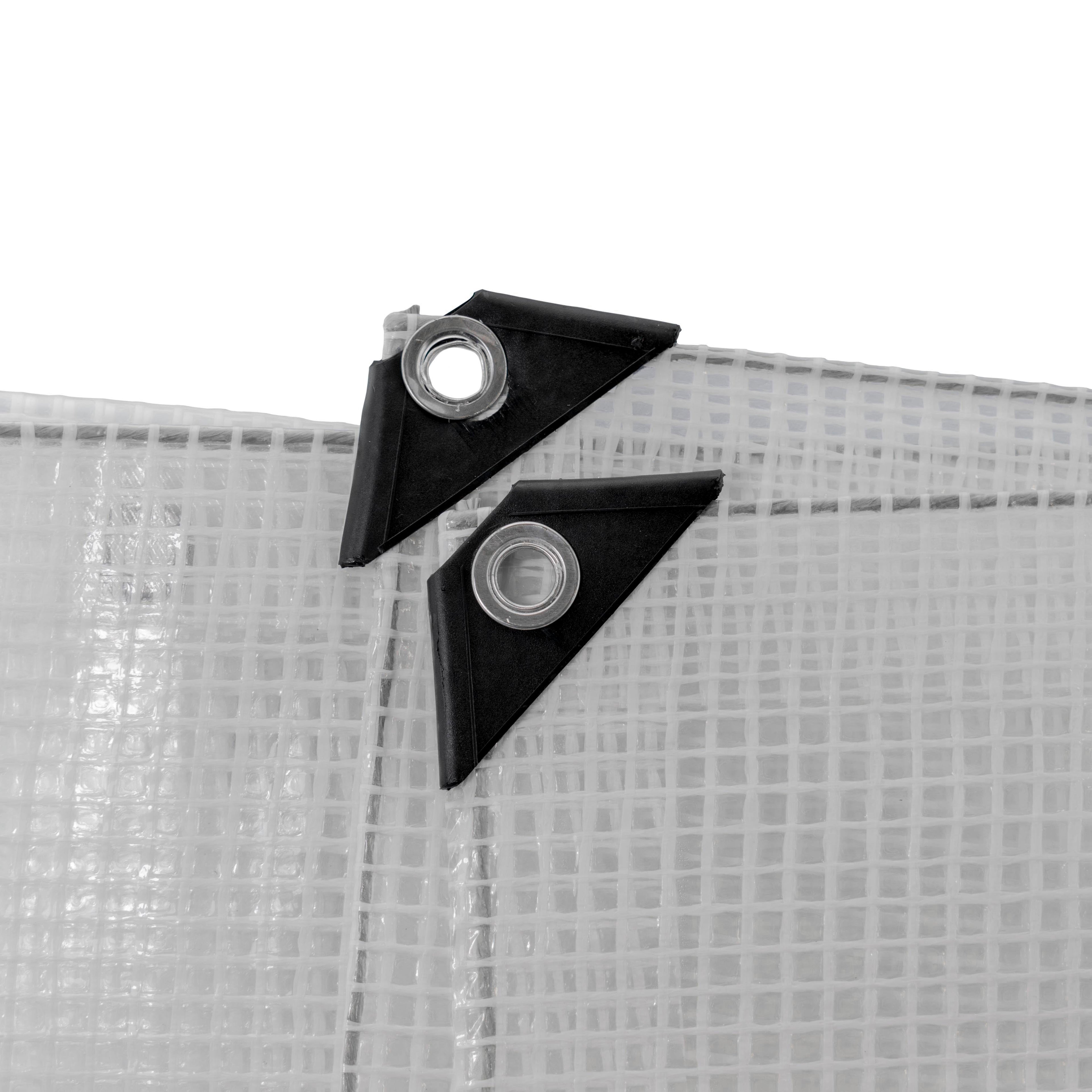 XL-Grade Clear Tarpaulin 3m x 4m Waterproof Outdoor See-Through Reinforced Transparent Sheet Cover Protective Sheeting Visbility Tie-Down Tarp_11