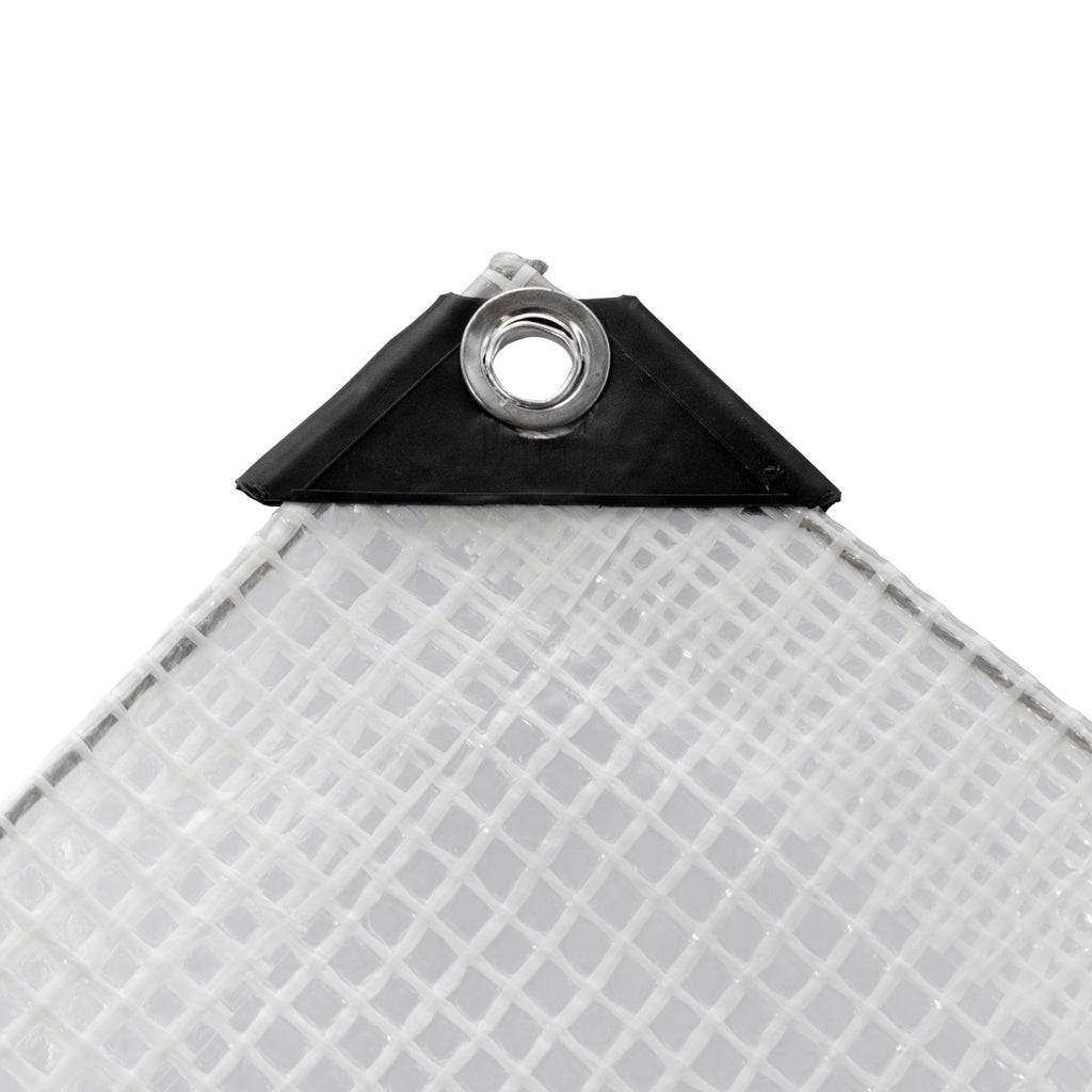 XL-Grade Clear Tarpaulin 1.5m x 2m Tarp Groundsheet Cover Heavy Duty Thick Strong Monotex Reinforced Mesh Transparent Cover_9