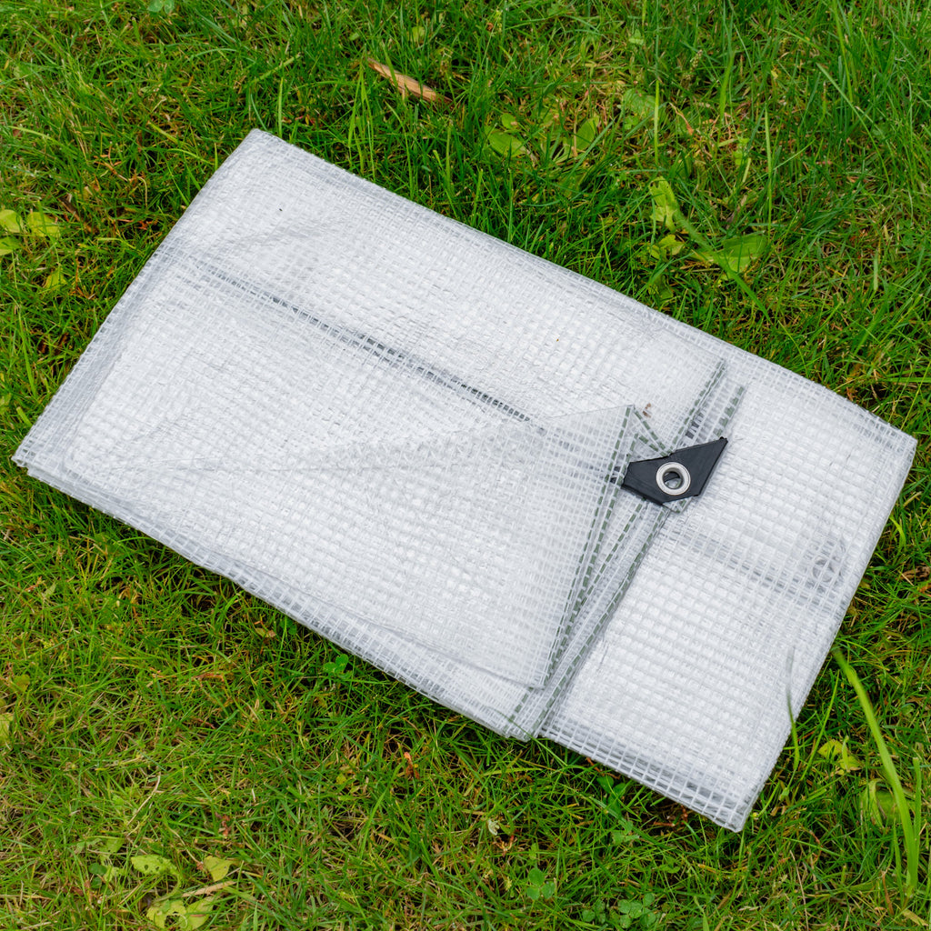 XL-Grade Clear Tarpaulin 5m x 8m Transparent Mesh Reinforced Thread Tarpaulin Heavy Duty Cover Protective Tarp Outdoor See Through Sheet_4