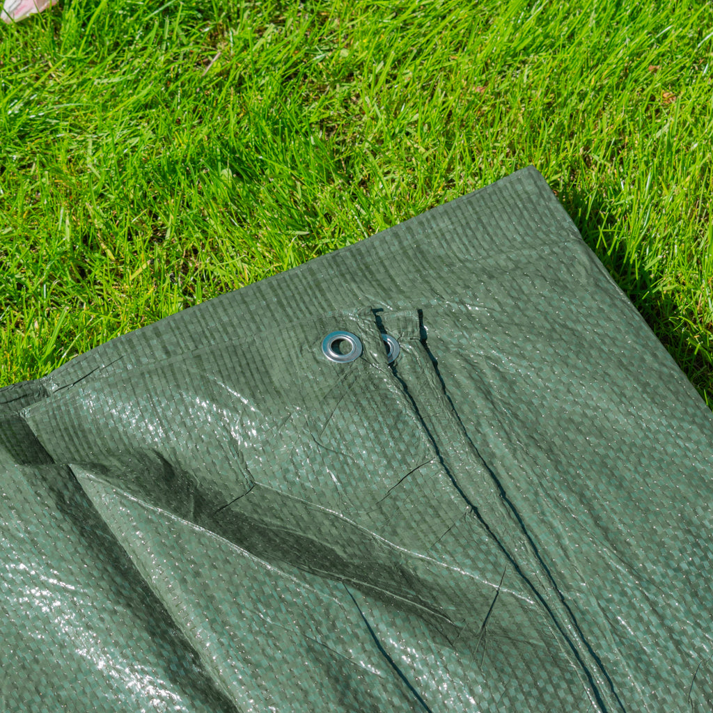 S-Grade Green Tarpaulin 3m x 3m Tarp Outdoor Cover Waterproof Lightweight Rain Sheet_3