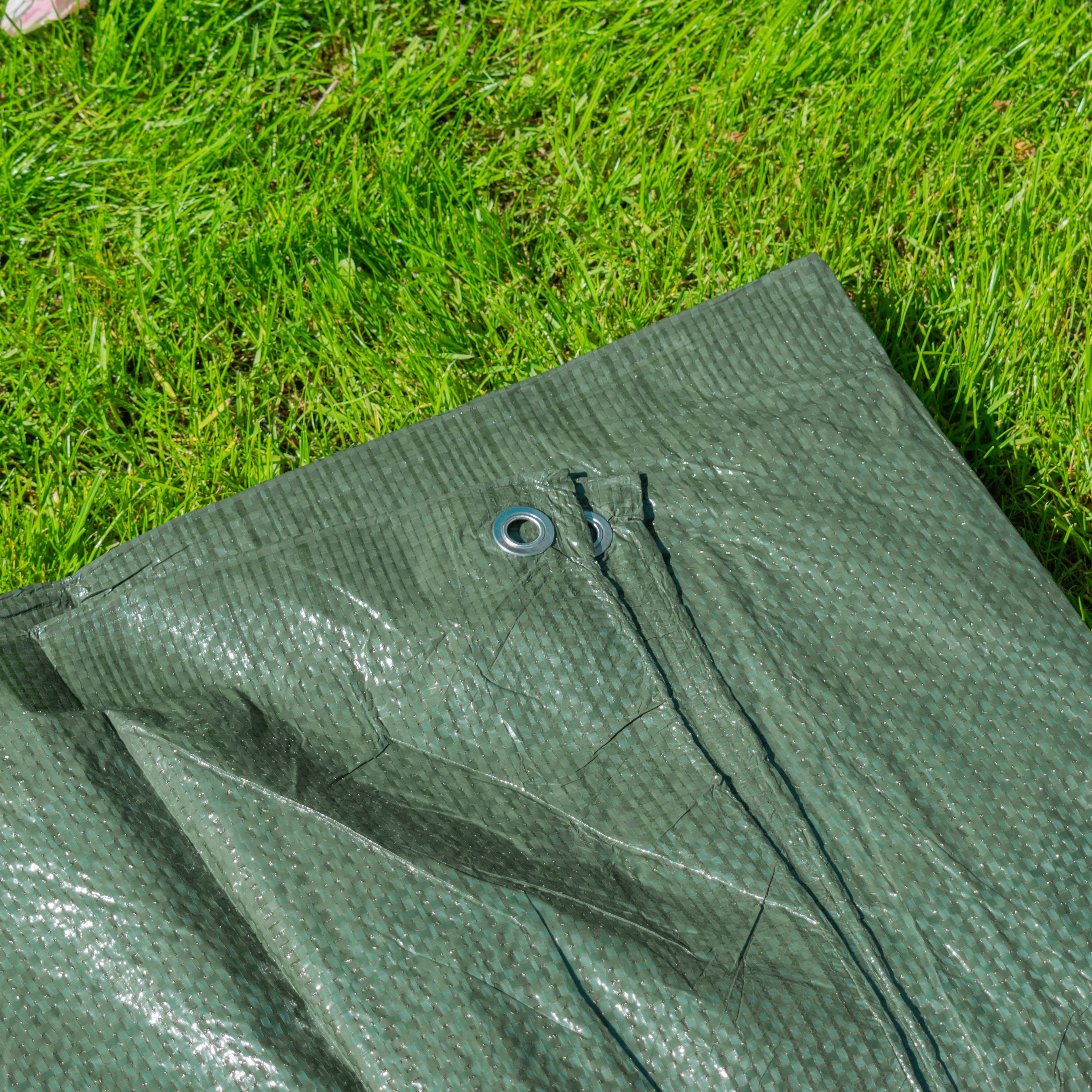 S-Grade Green Tarpaulin 1m x 1m Tarp Lightweight Waterproof Cover Groundsheet Raincover_12
