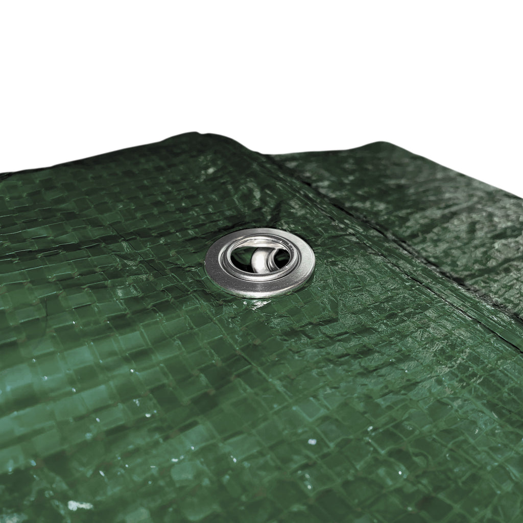 S-Grade Green Tarpaulin 5m x 5m Tarp Lightweight Waterproof Cover Groundsheet Raincover_9