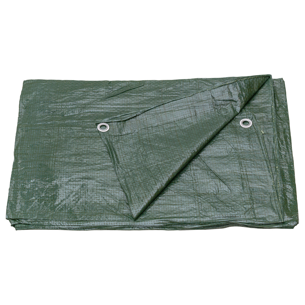 S-Grade Green Tarpaulin 2m x 2m Tarp Outdoor Cover Waterproof Lightweight Rain Sheet_6