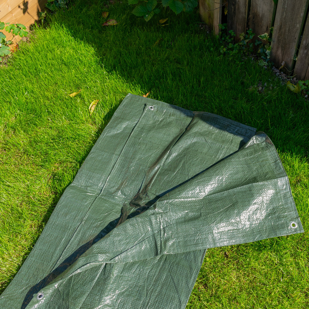 S-Grade Green Tarpaulin 1m x 1m Tarp Lightweight Waterproof Cover Groundsheet Raincover_9